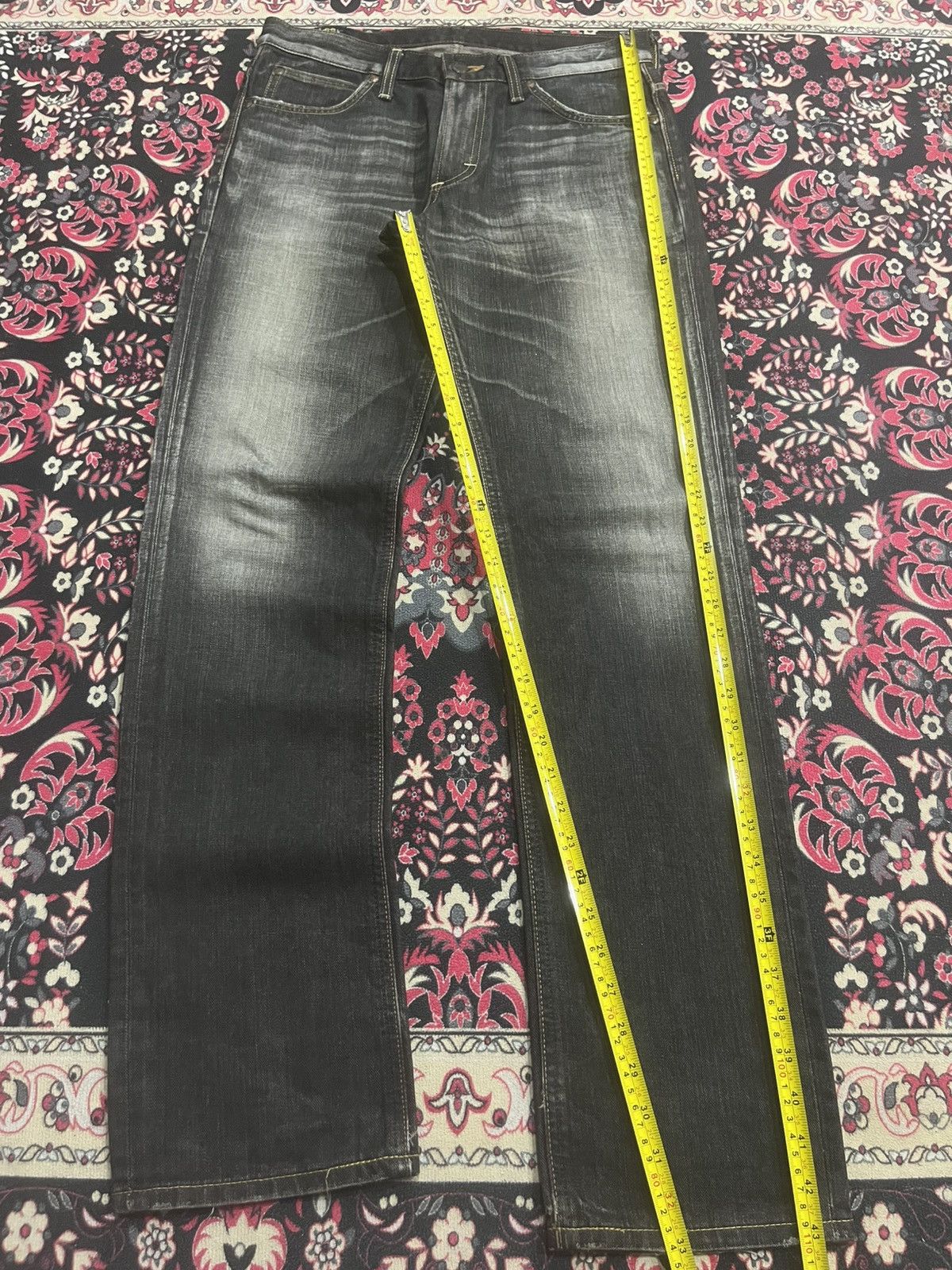 Lee Vintage Lee Rider Sanforized Black Faded Whisker Jeans Size US 31 - 12 Thumbnail