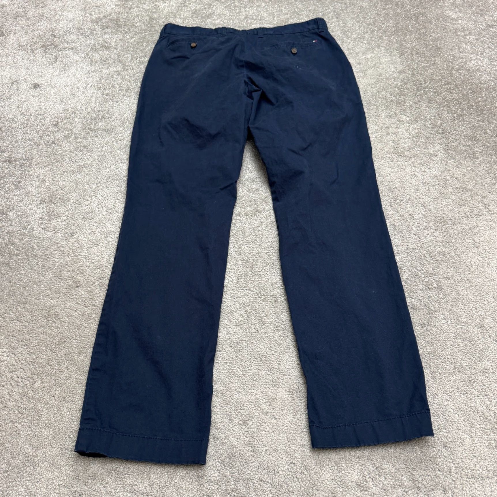 Tommy Hilfiger Tommy Hilfiger Tailored Fit Chino Pants Mens 34x34 Navy Blue Straight Leg Cotton Size US 34 / EU 50 - 2 Thumbnail