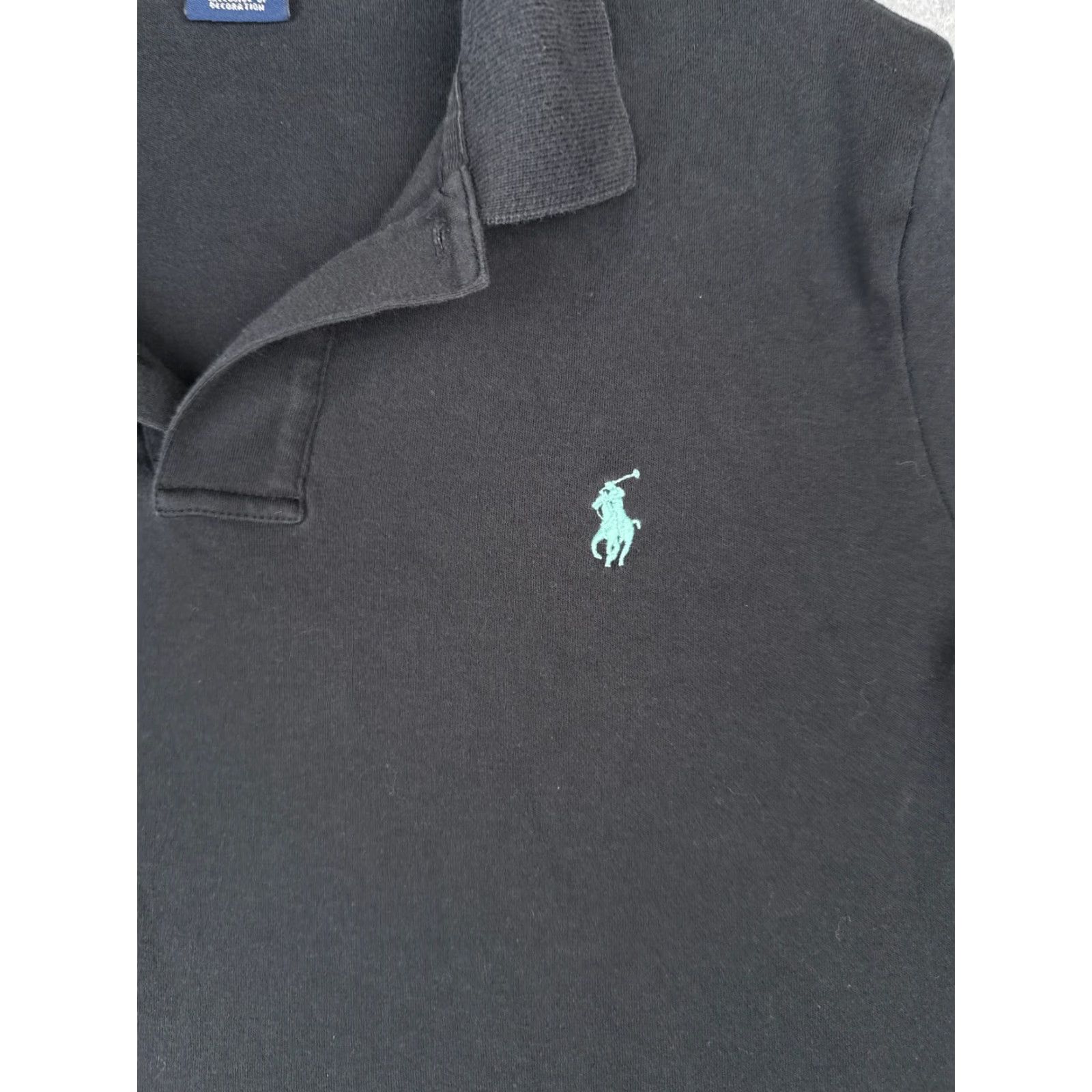 Ralph Lauren VINTAGE Ralph Lauren Polo Shirt Adult Large Black 100% Cotton Distressed Polo Shirt Mens Size US L / EU 52-54 / 3 - 6 Thumbnail