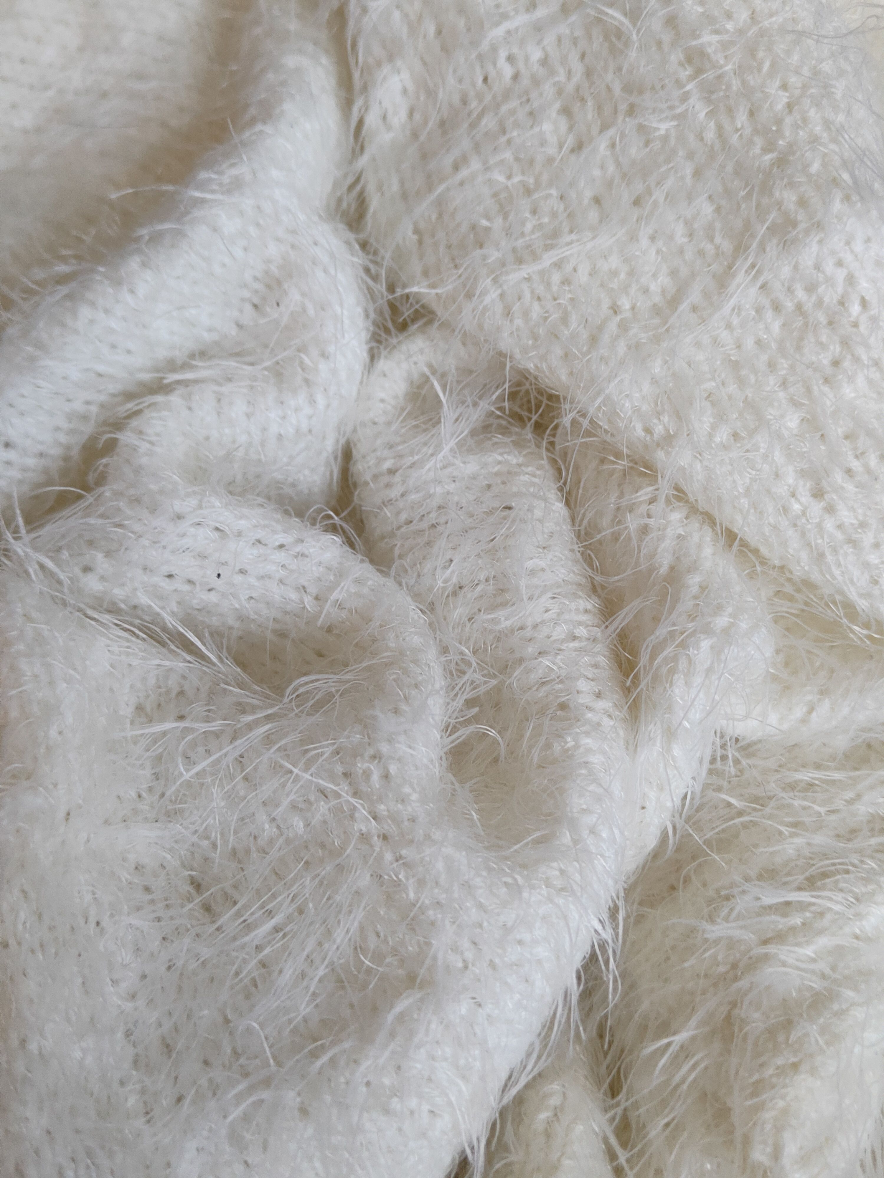 Homespun Knitwear Pinky Girls White Shag Shaggy Fur Mohair Knitwear #S1893 Size M / US 6-8 / IT 42-44 - 10 Thumbnail
