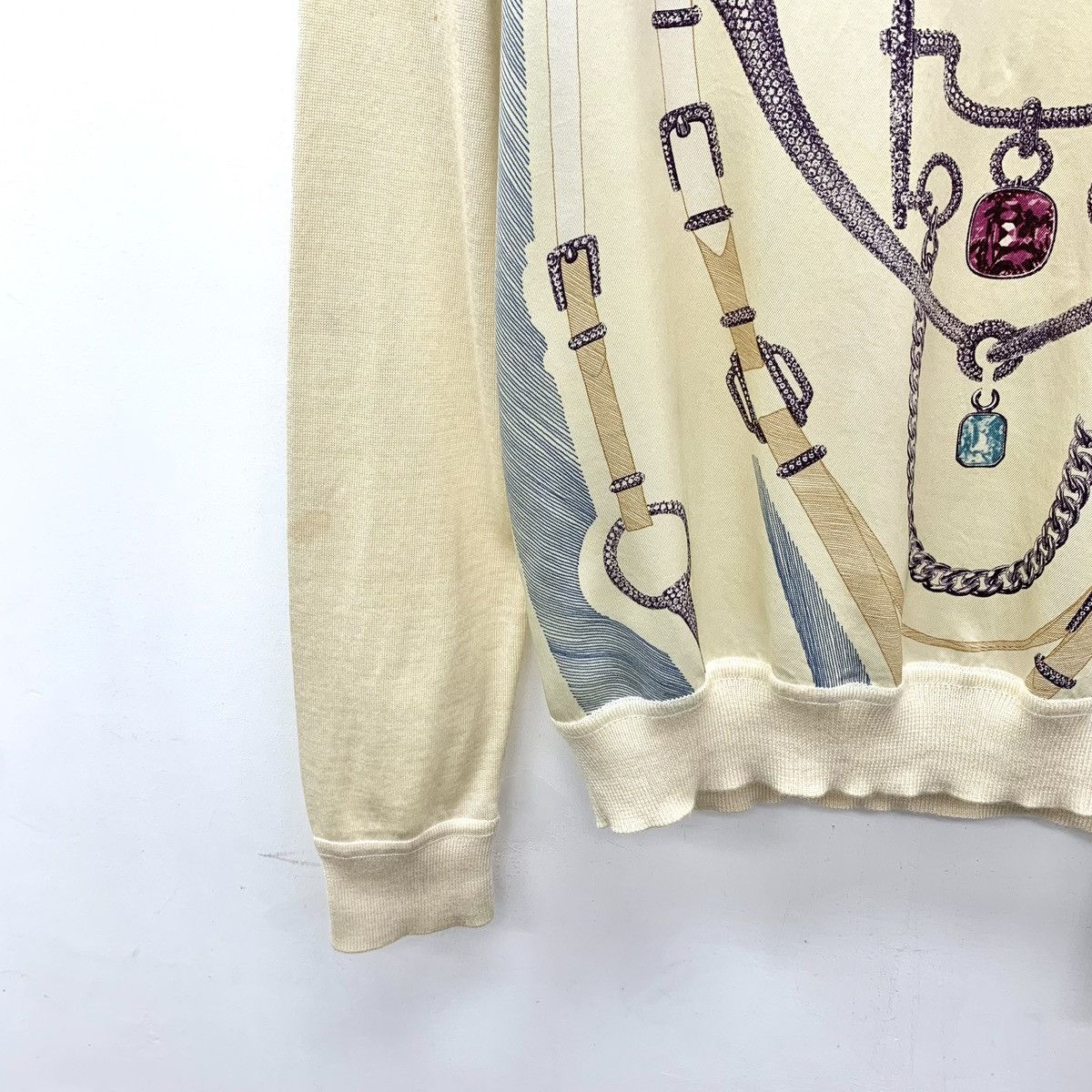 Hermes Hermes Beige Silk Cashmere Long Sleeve Knitwear K26WX Size XS / US 0-2 / IT 36-38 - 4 Thumbnail