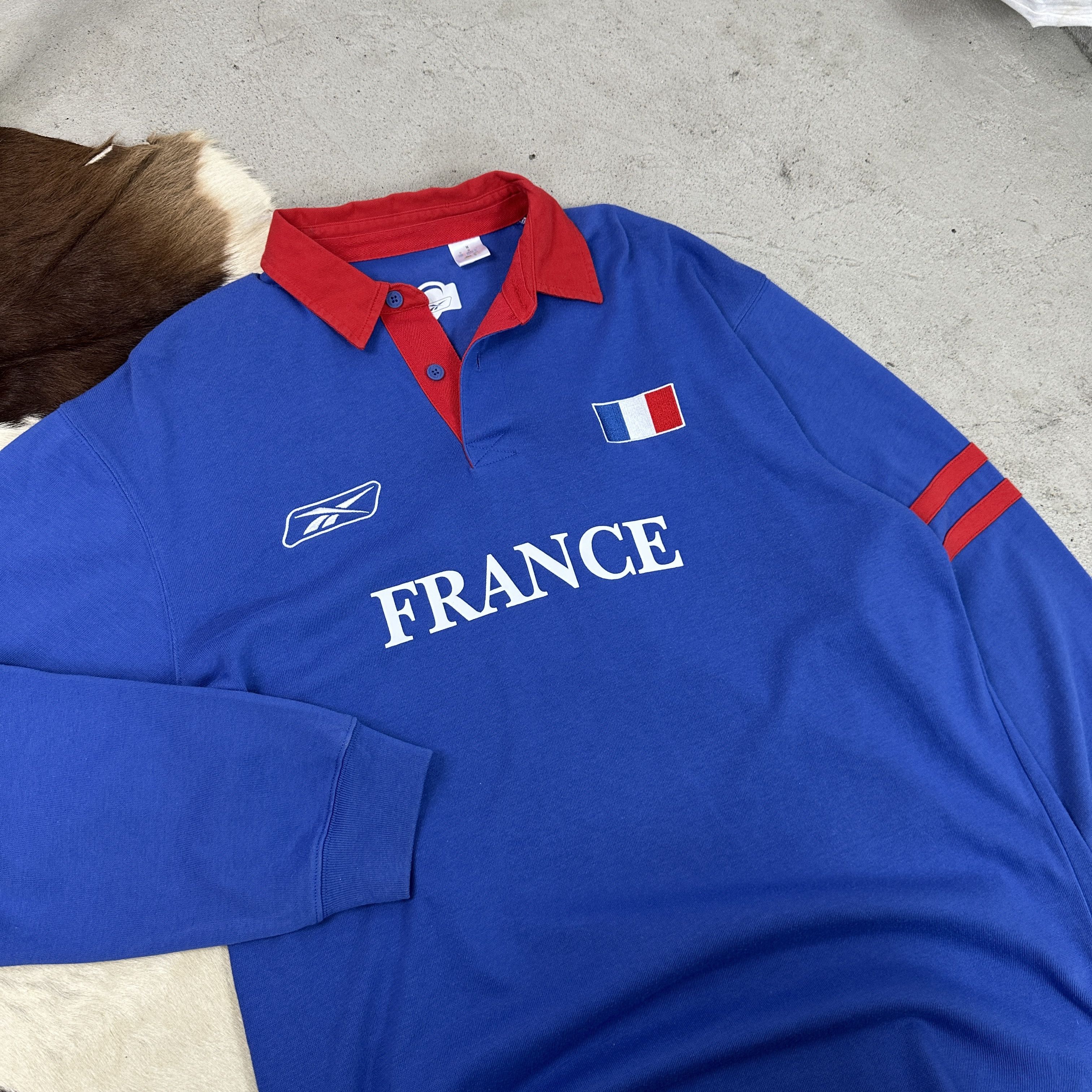 Reebok × Vintage Vintage Sporty Streetwear Rugby Reebok France Sweatshirt 00s Size US L / EU 52-54 / 3 - 2 Thumbnail