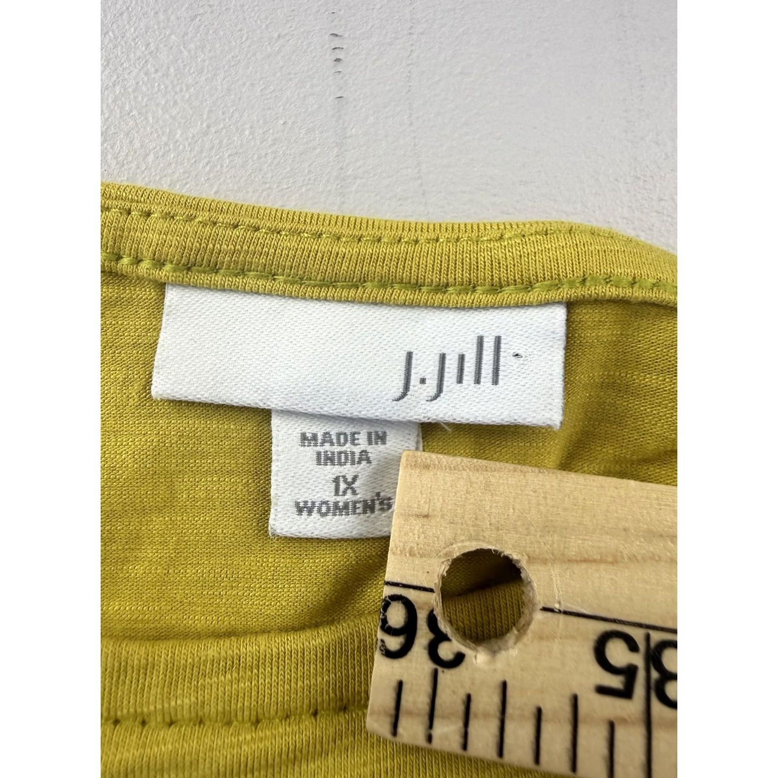 J. Jill J. Jill Shirt Womens 1X Yellow Scoop Neck Long Sleeve Lightweight Tunic Top Size XL / US 12-14 / IT 48-50 - 3 Thumbnail