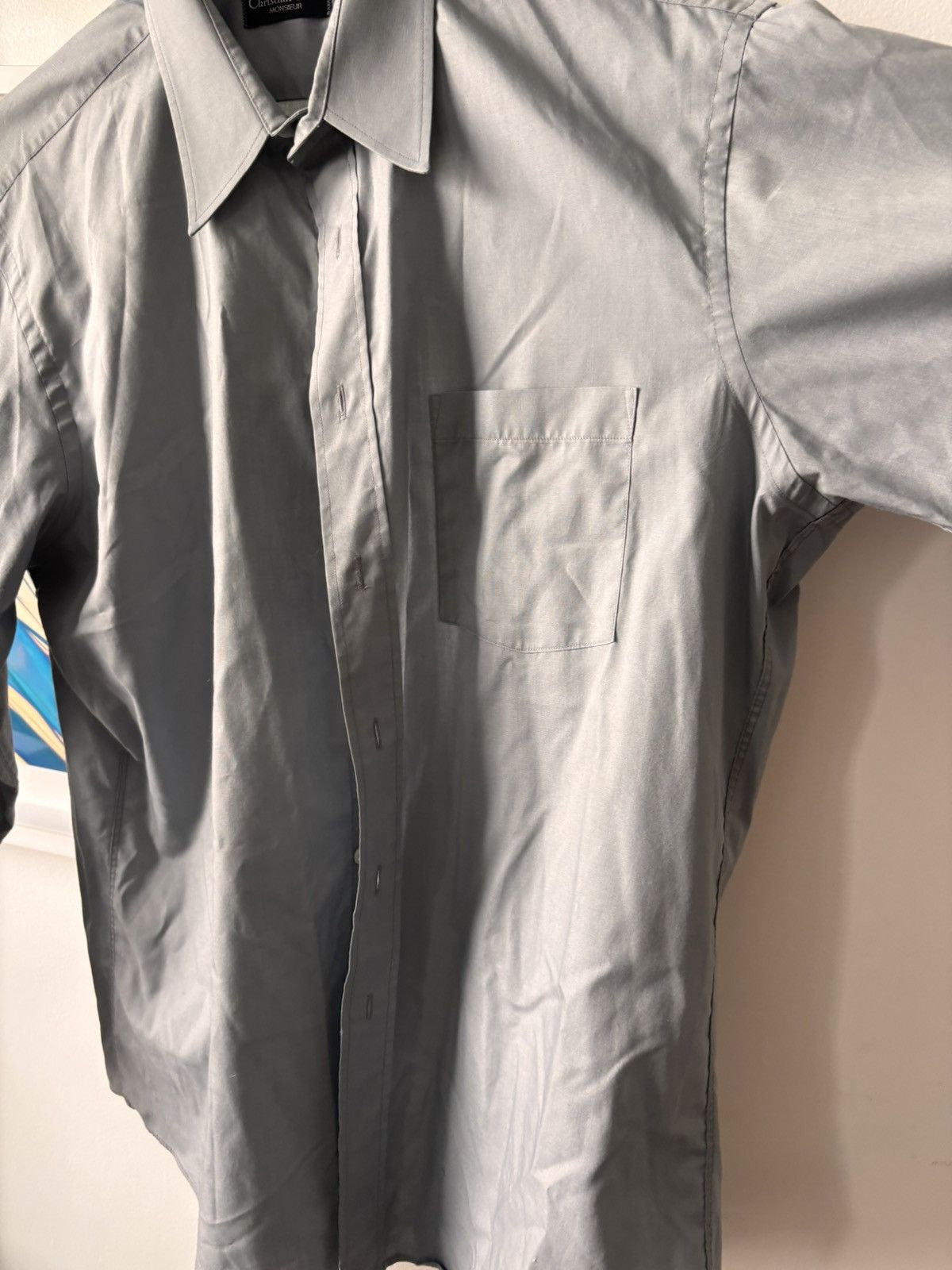 Christian Dior Monsieur Vintage Dior Dress Shirt - Blue/Grey Size US L / EU 52-54 / 3 - 4 Thumbnail