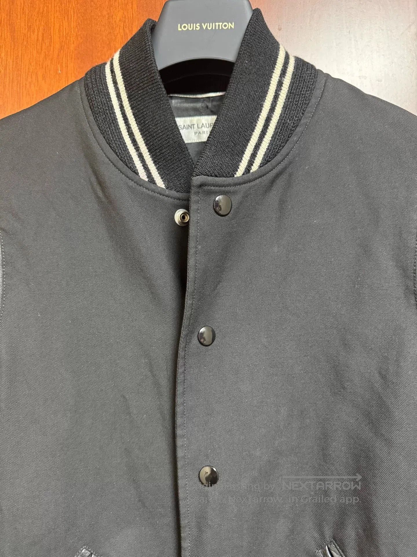 Saint Laurent Paris Saint Laurent Black Wool Leather Jacket. Size US M / EU 48-50 / 2 - 3 Thumbnail