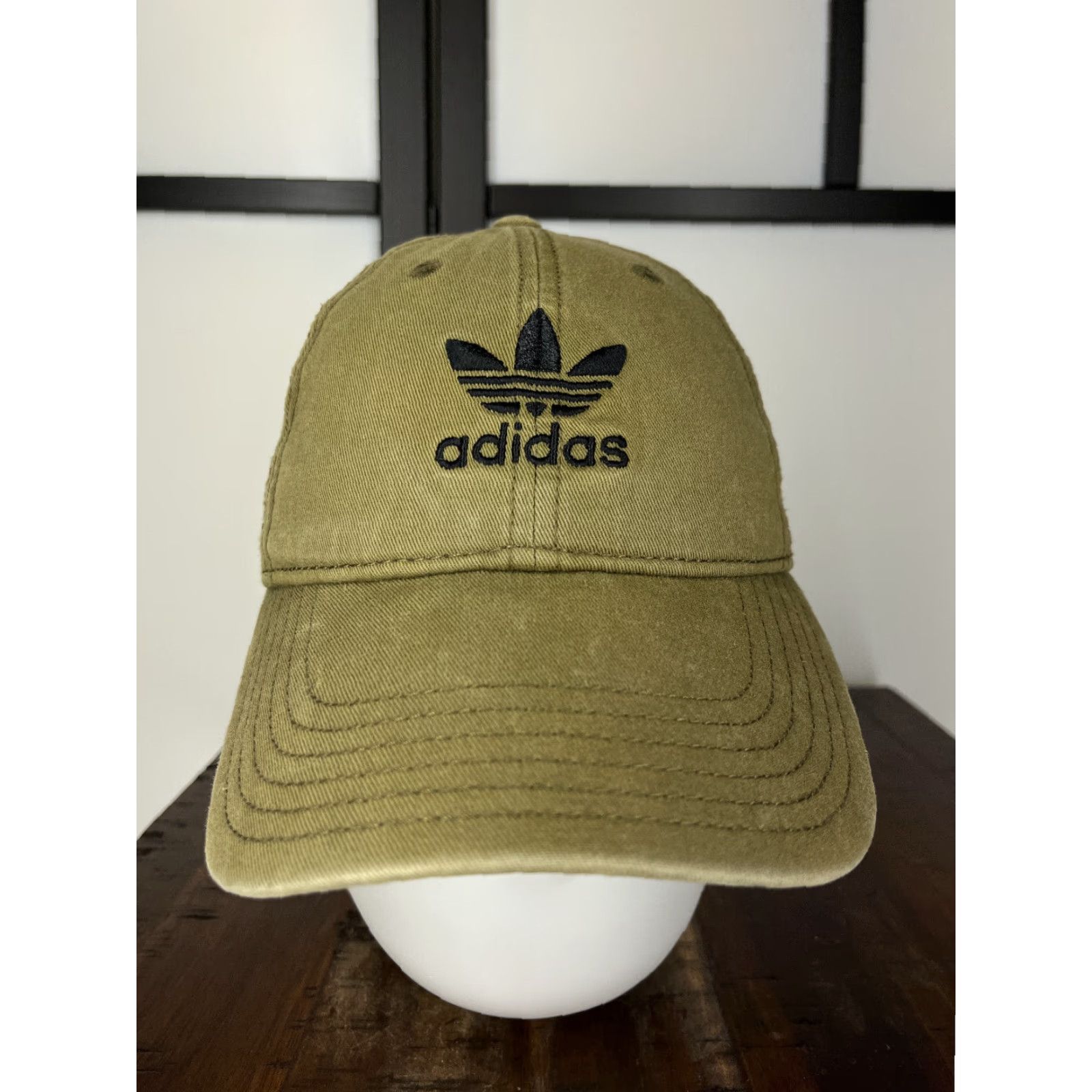 Adidas Adidas Hat Cap Strap Back Adult One Size Green 3 Stripes 100% Cotton Twill Size ONE SIZE - 2 Thumbnail