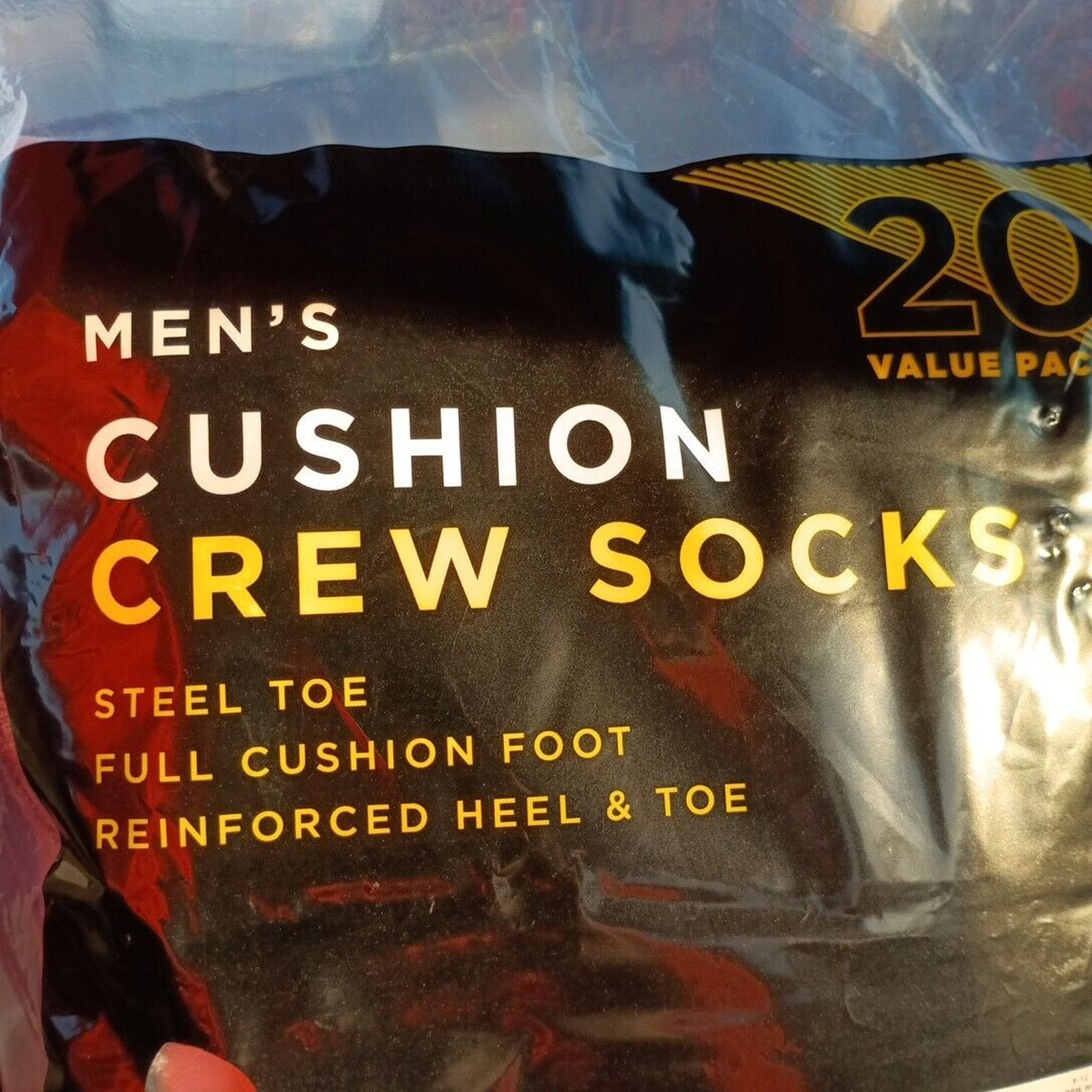 Wrangler Wrangler Rustler Mens Cushion Crew Socks, 20 pack Reinforced Size ONE SIZE - 3 Thumbnail