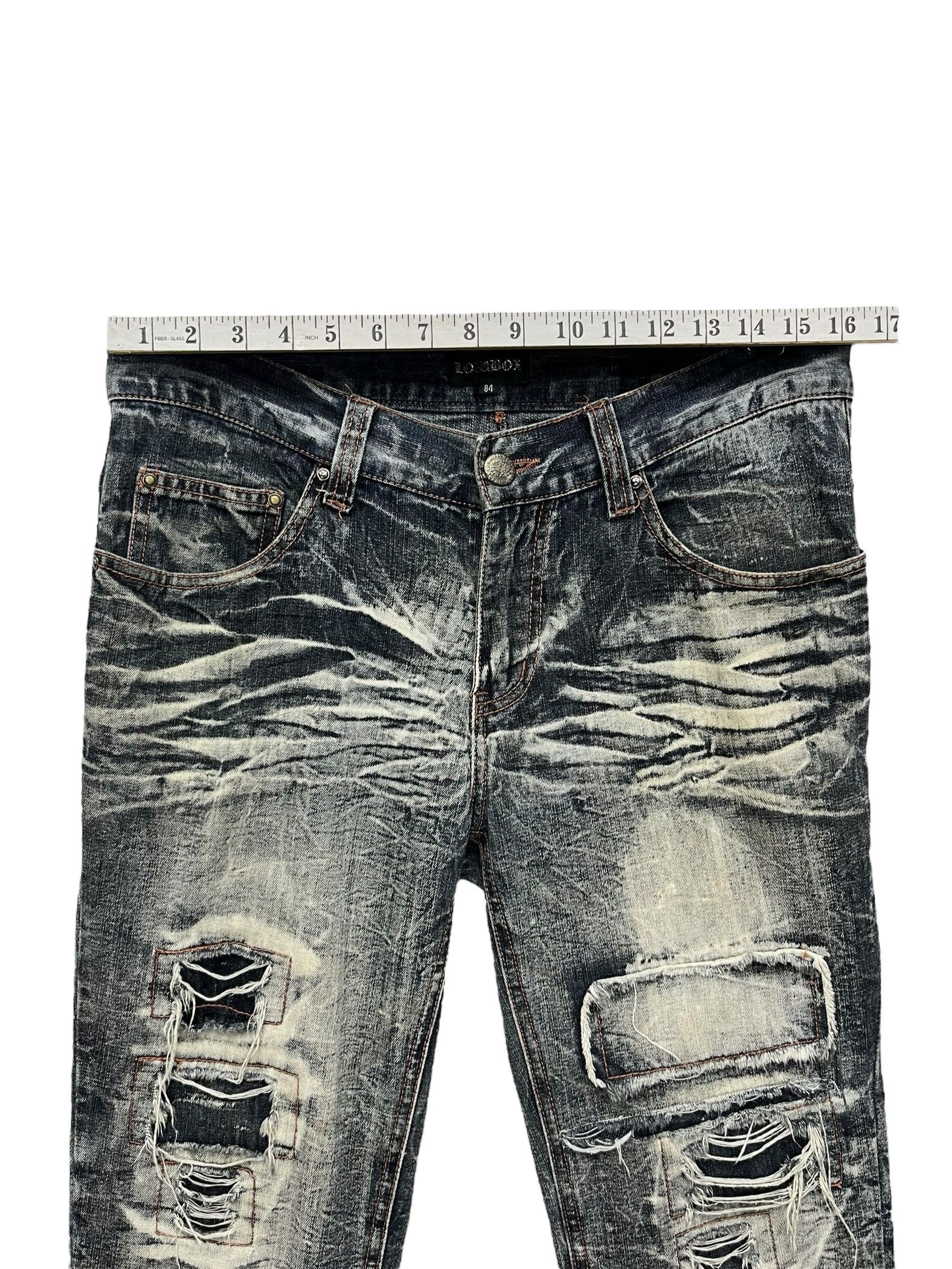 【LOWBOX】 Damage Design Denim LOWBOX】 Damage Design Denim Vintage Lowbox Punk Distressed