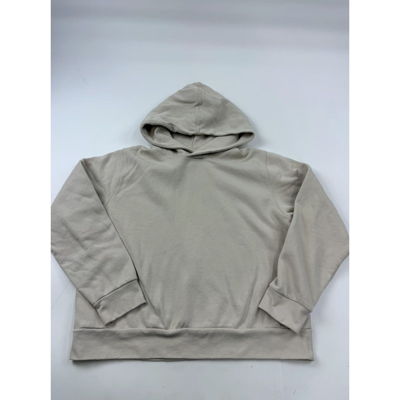 H&M H&M Hoodie Womens Large Beige Fleece Pullover Sweatshirt Basics Solid Casual Size L / US 10 / IT 46 - 2 Thumbnail