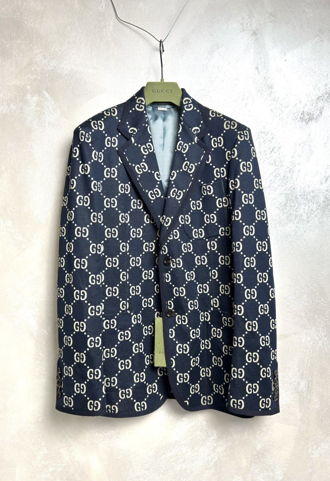 Gucci Gucci GG Monogram Black Blazer Jacket Size 48R - 1 Thumbnail