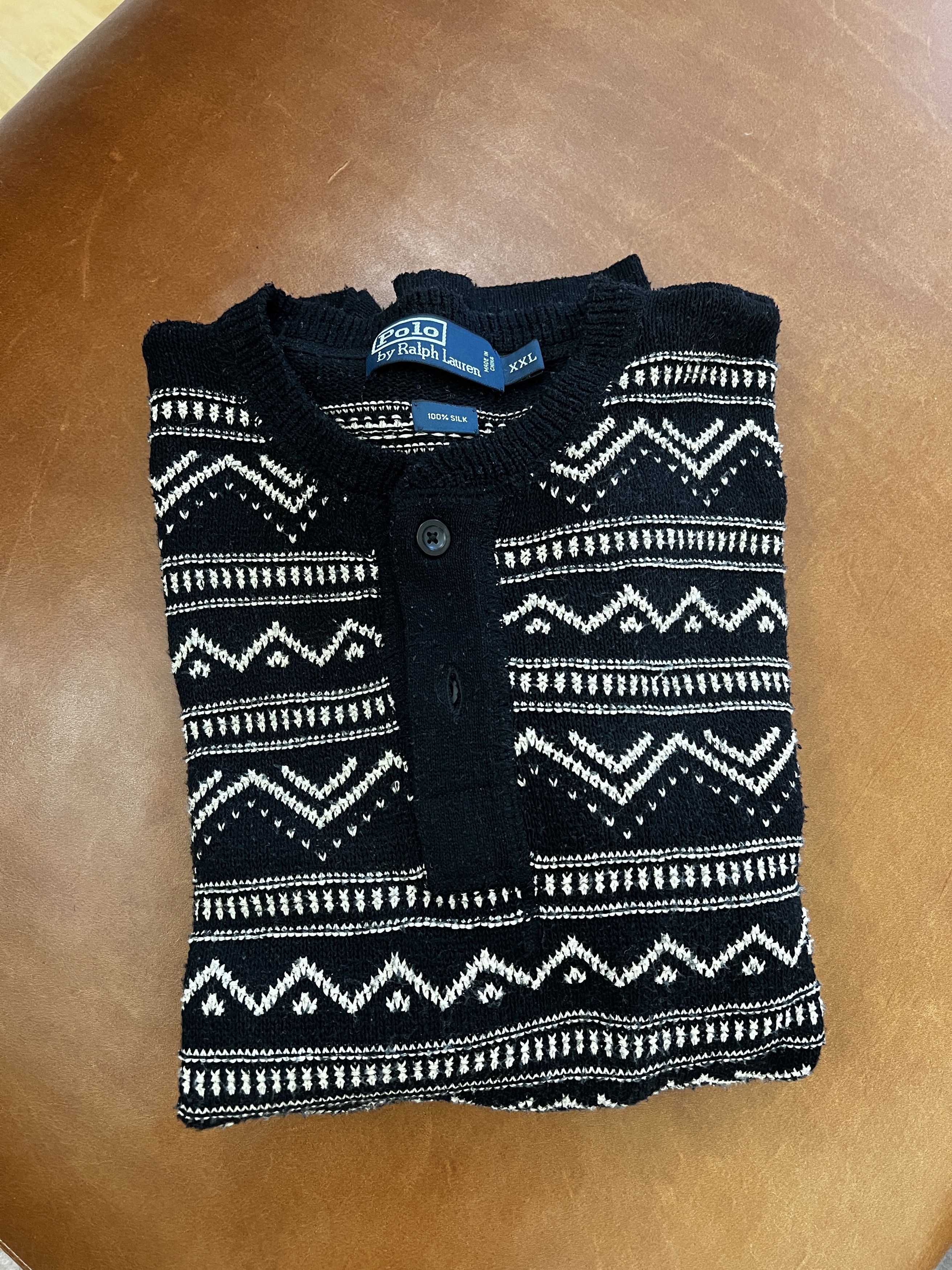 Polo Ralph Lauren Vintage Ralph Lauren Mens 100% Woven Silk Sweater Size US XXL / EU 58 / 5 - 1 Thumbnail