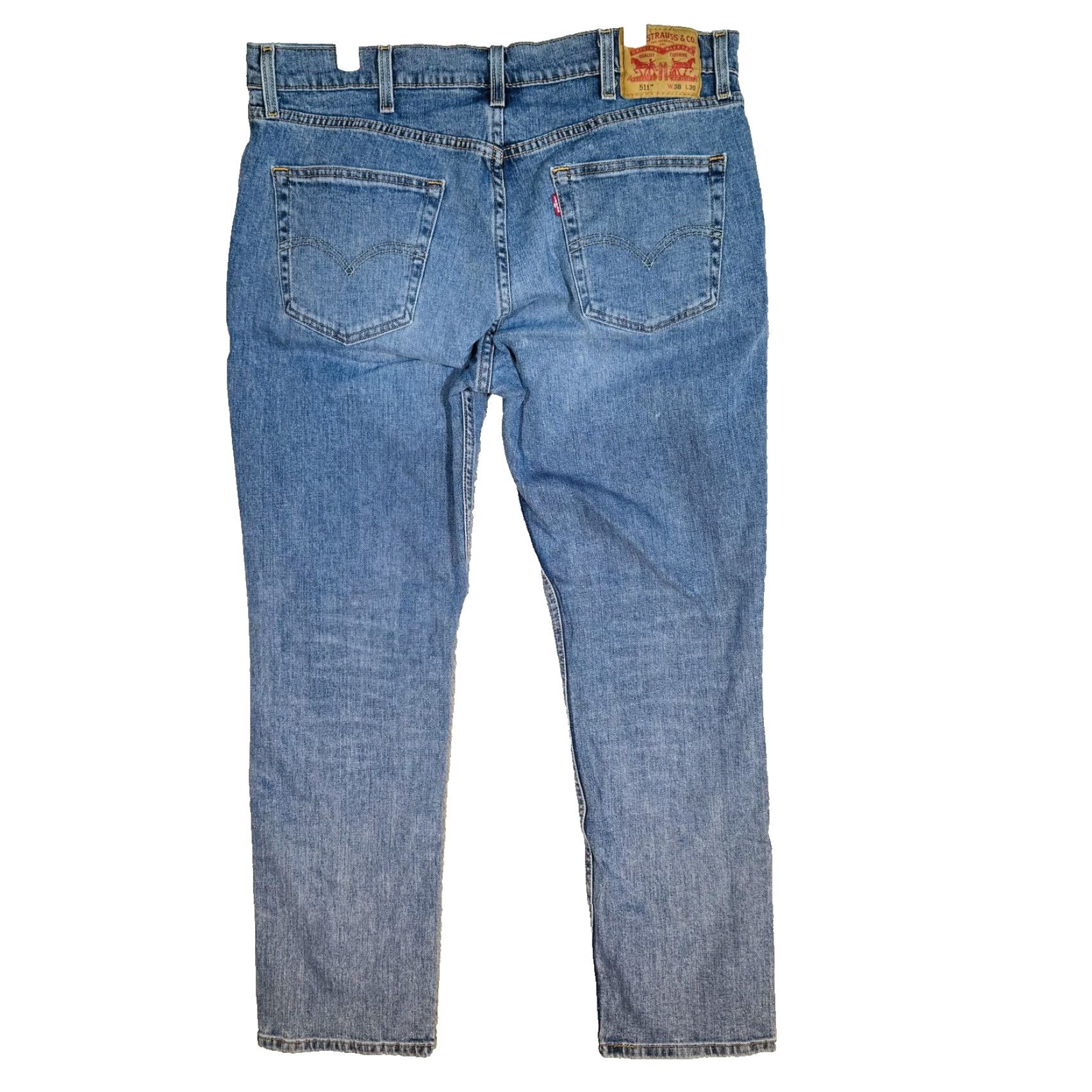 Levi's Levi's 511 Jeans Slim Taper Blue Medium Wash Zip Fly Men 38x30 Denim Stretch Pockets Logo Size US 38 / EU 54 - 2 Thumbnail