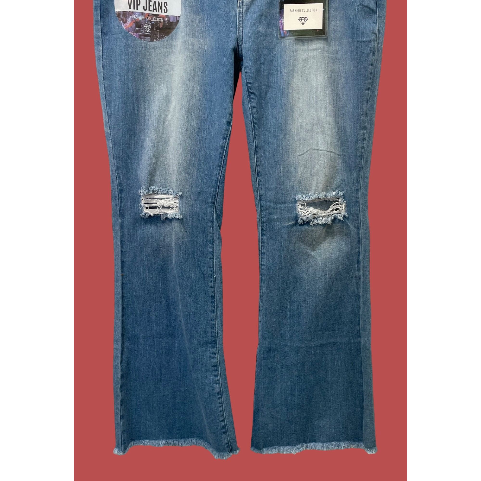Other Rue + - Women's Sculpting Stretch Jeans Distressed - Blue Wa Size 41" - 13 Thumbnail