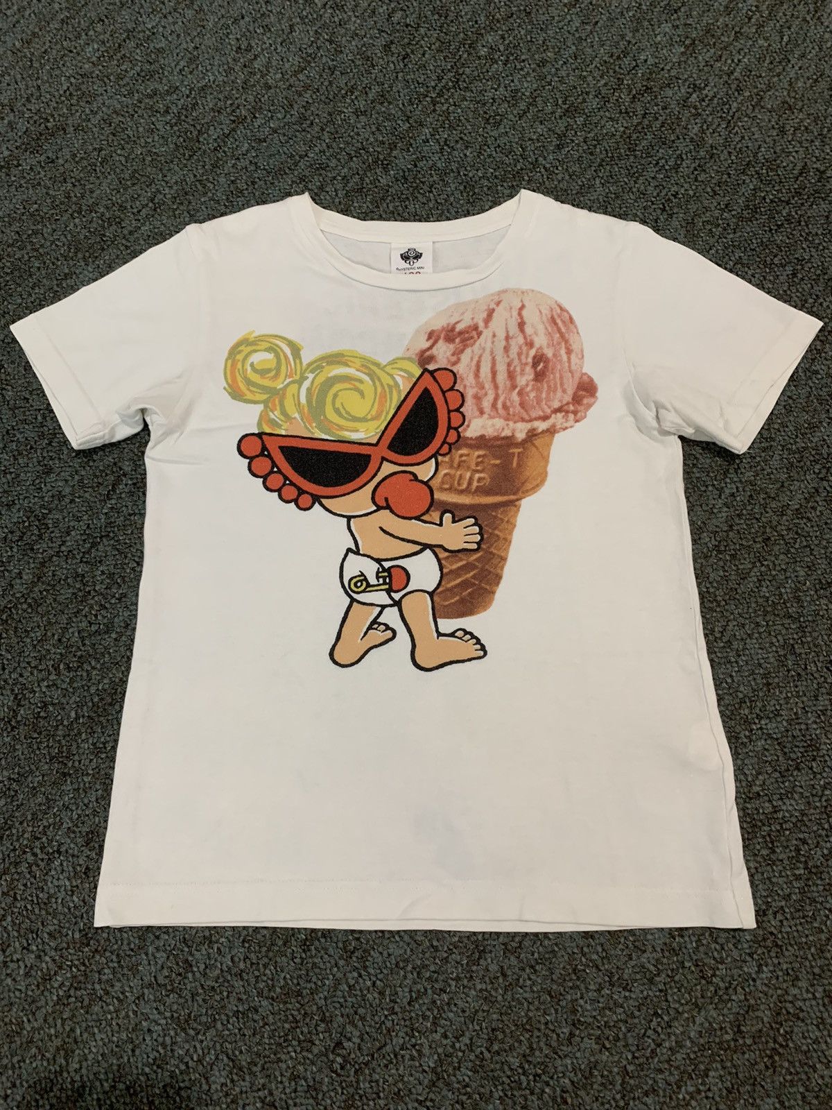 image of Archival Clothing x Hysteric Glamour Japan Baby Ice Cream Kids Shirt in White (Size 2XS)