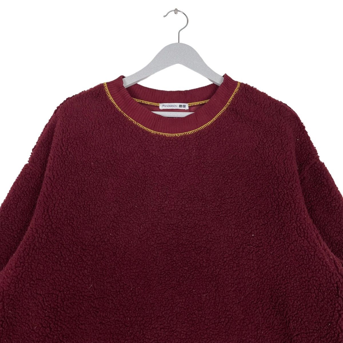 JW Anderson × Uniqlo 💥JW ANDERSON DEEPILE MAROON CREWNECK PULLOVER Size US M / EU 48-50 / 2 - 3 Thumbnail