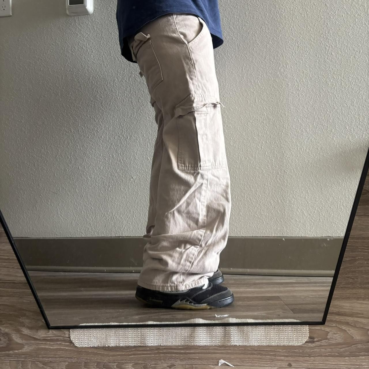 Vintage Crazy Vintage Y2K/2000s Baggy Cream Streetwear Skater Cargo Pants! Fits S Size US 28 / EU 44 - 2 Thumbnail