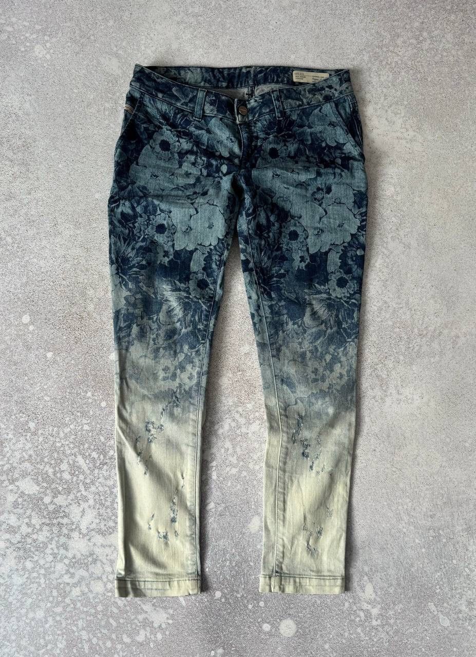 Diesel × Diesel Black Gold Vintage Diesel Denim Pants Flower Graphic Logo Y2K Rare Item Size US 28 / EU 44 - 4 Thumbnail