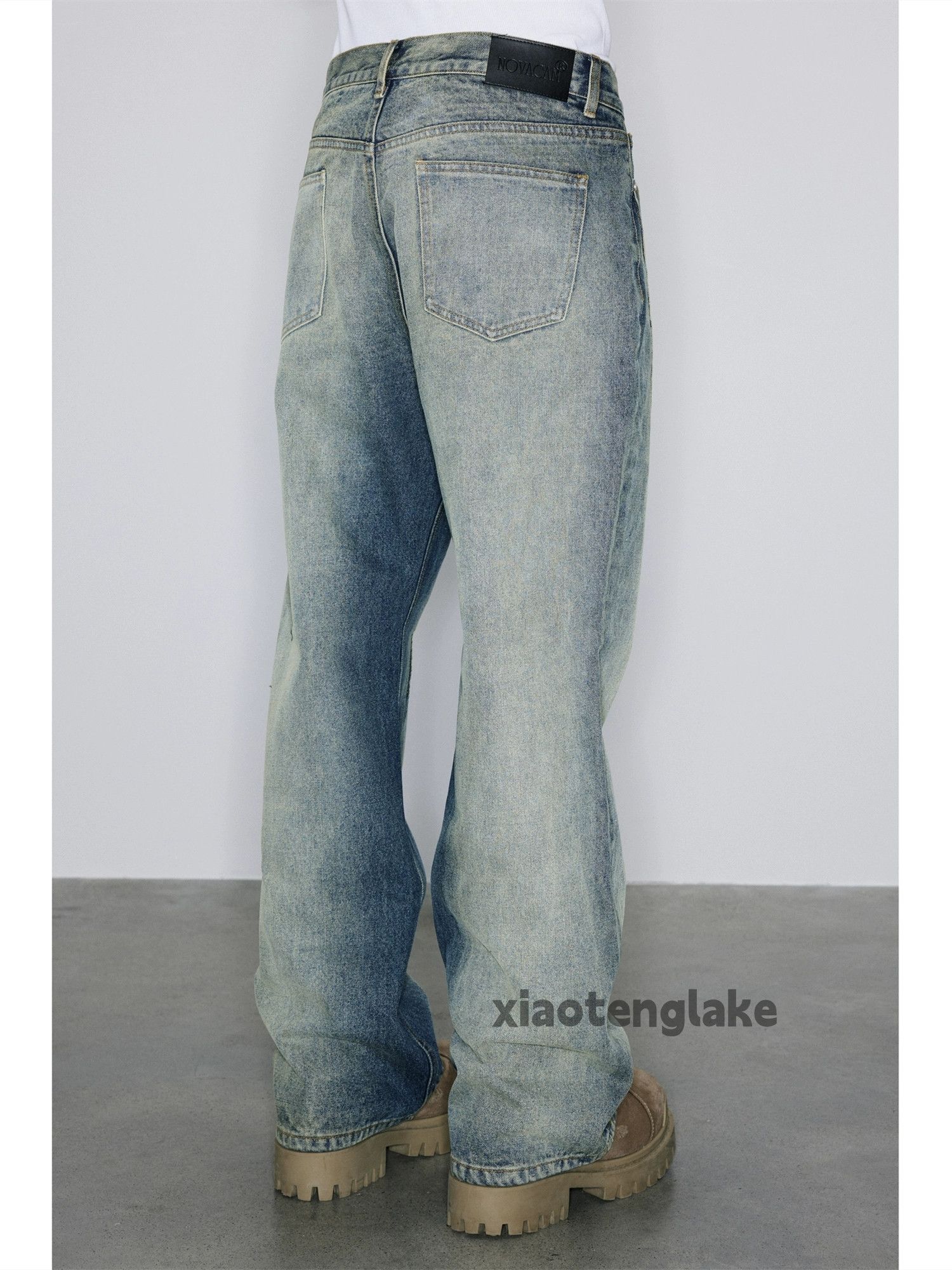 Jean × Vintage washed faded cleanfit yuppie grunge flared tie dye jeans Size US 34 / EU 50 - 5 Thumbnail
