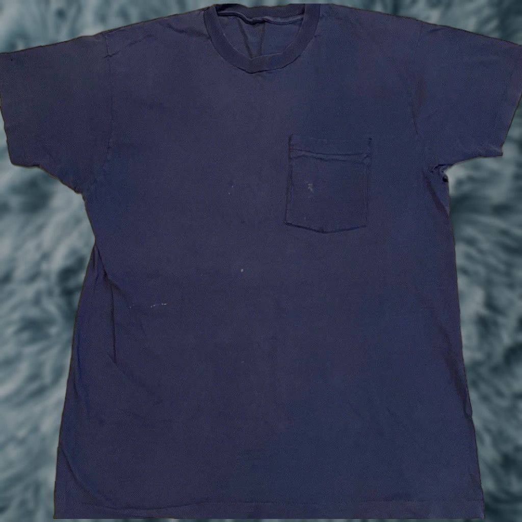 Vintage VINTAGE 80s Faded Distress Shirt L USA Grunge Biker Punk Skate Surf Trucker PE 90s Shirt Men L Blue Distressed Pockets USA Logo 90s Mens Size US L / EU 52-54 / 3 - 1 Thumbnail
