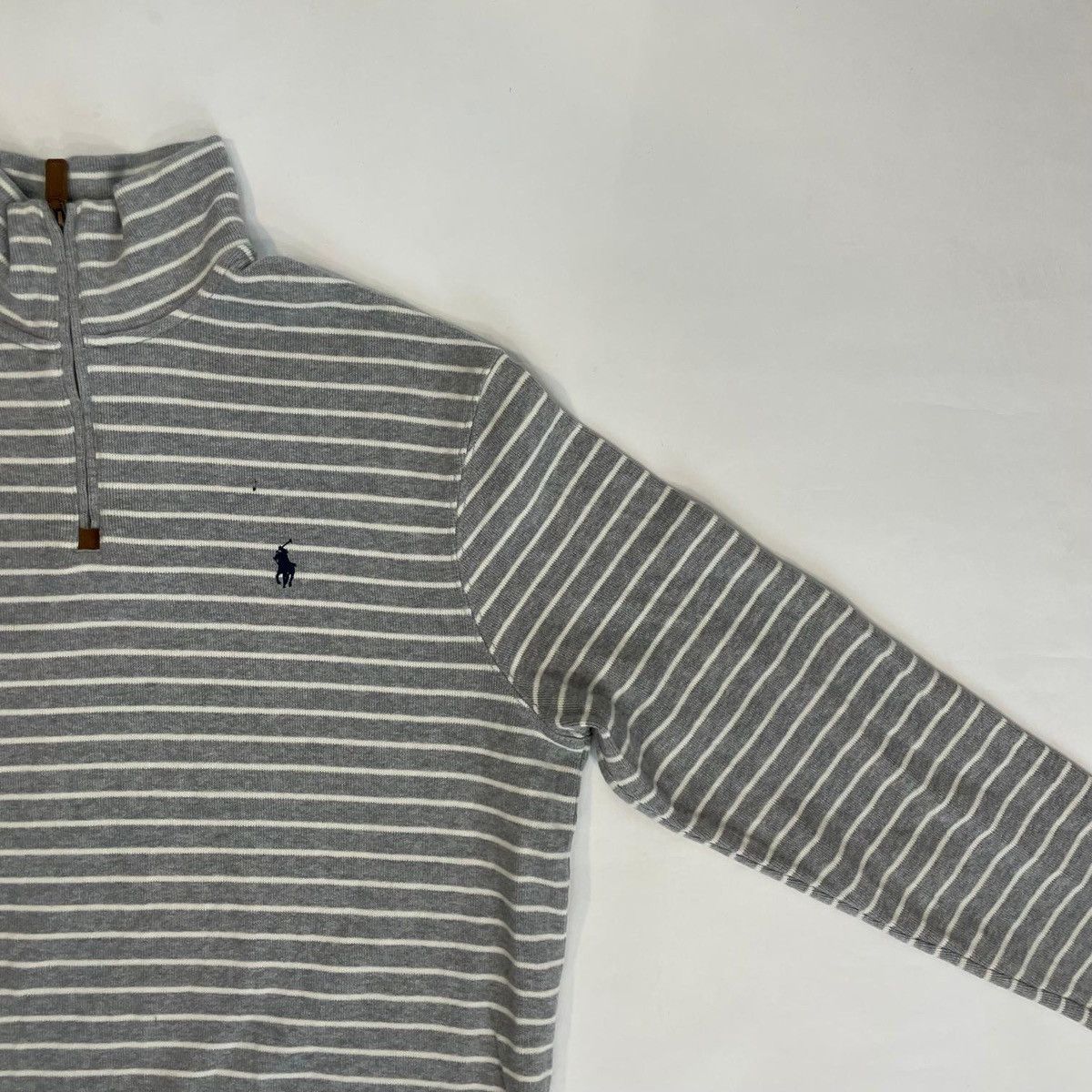 Polo Ralph Lauren Polo Ralph Lauren Striped Grey Half Zip Sweater Jumper Size US L / EU 52-54 / 3 - 2 Thumbnail