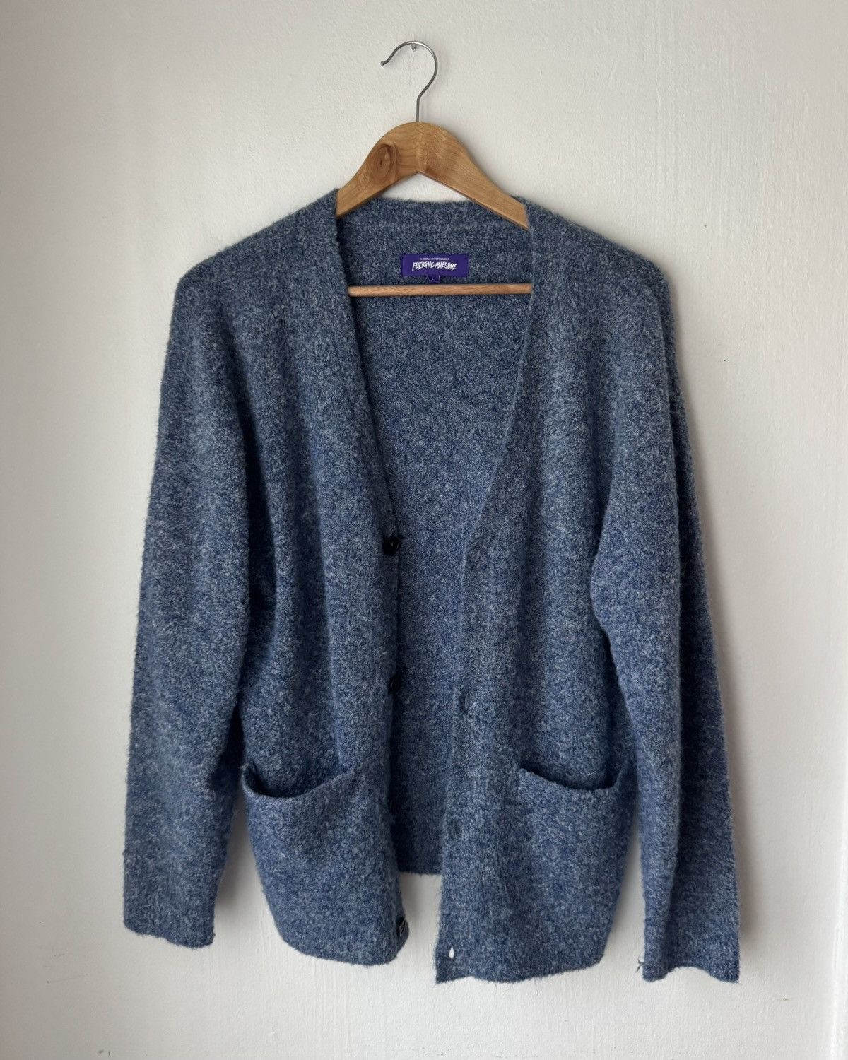 【FUCKING AWESOME】 THREE KINGDOMS CARDIGAN NAVY Fucking Awesome Three Kingdoms Cardigan (Dark Blue) PN25314