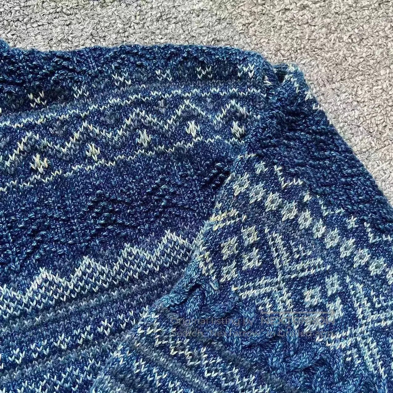 RRL Ralph Lauren RRL American Vintage Indigo Fair Isle Cotton. Size US M / EU 48-50 / 2 - 5 Thumbnail