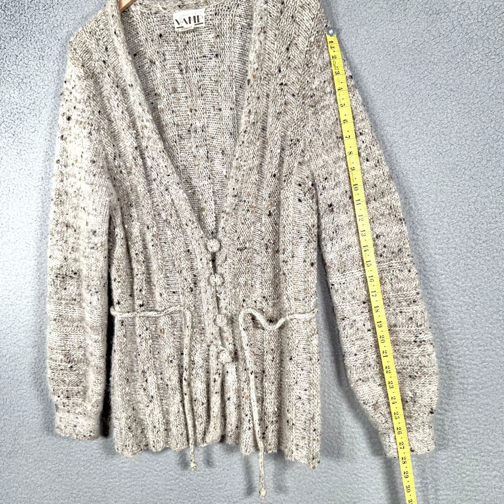 Vintage VINTAGE Koret Cardigan Sweater Mohair Wool Silk Oversized Medium Beige 70s 80s Boho Cozy Womens Size M / US 6-8 / IT 42-44 - 6 Thumbnail