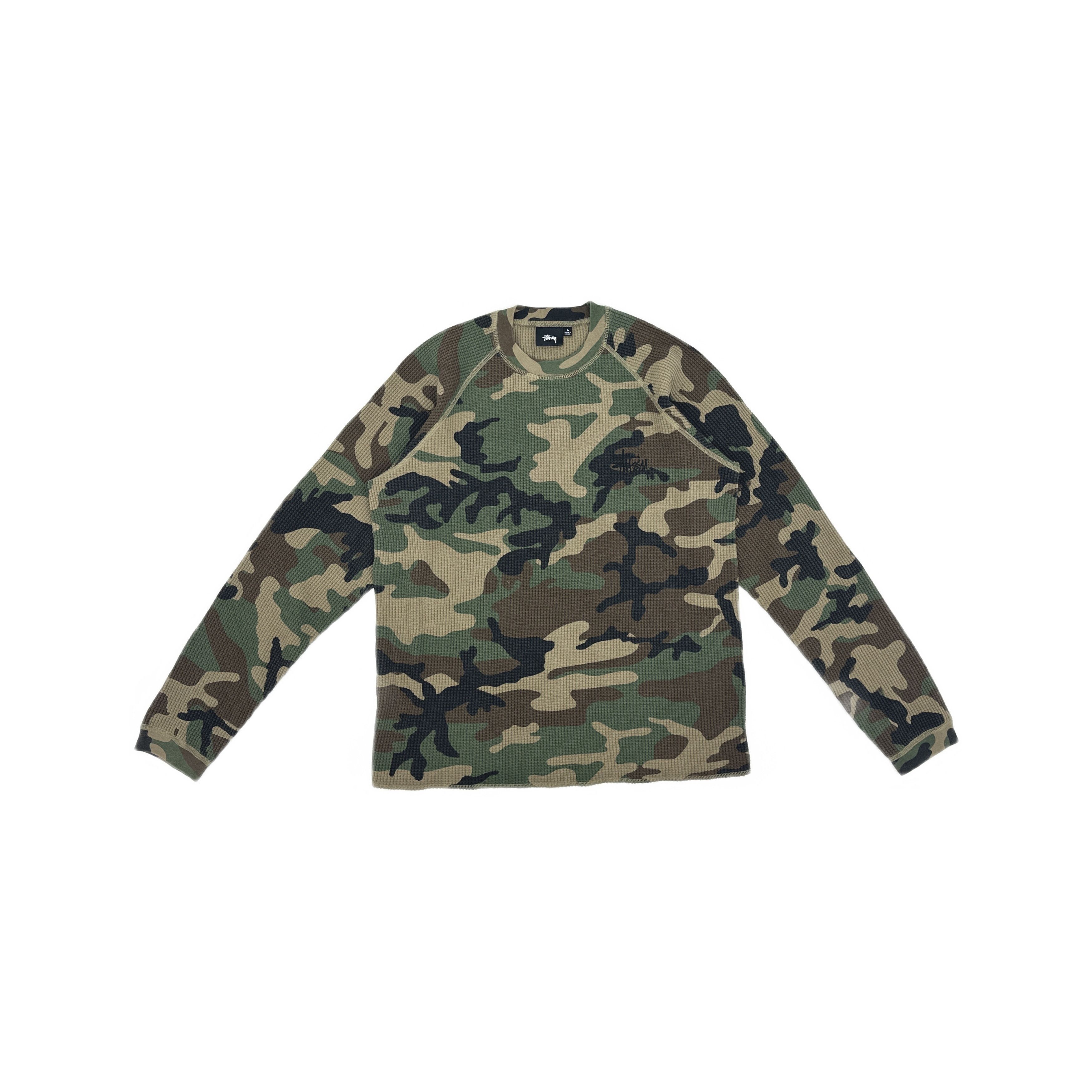 Stussy Stussy Camo Waffle Long Sleeve Size L Size US L / EU 52-54 / 3 - 1 Thumbnail