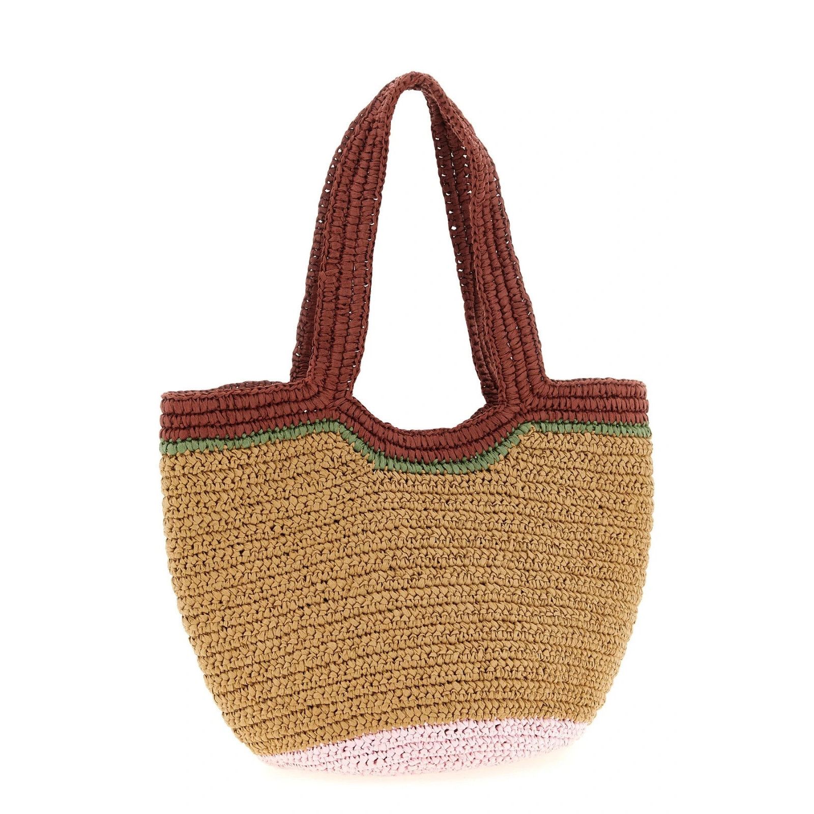 Marni MARNI Small Seaside Brown Woven Raffia Paper Shopper Shoulde Size ONE SIZE - 2 Thumbnail