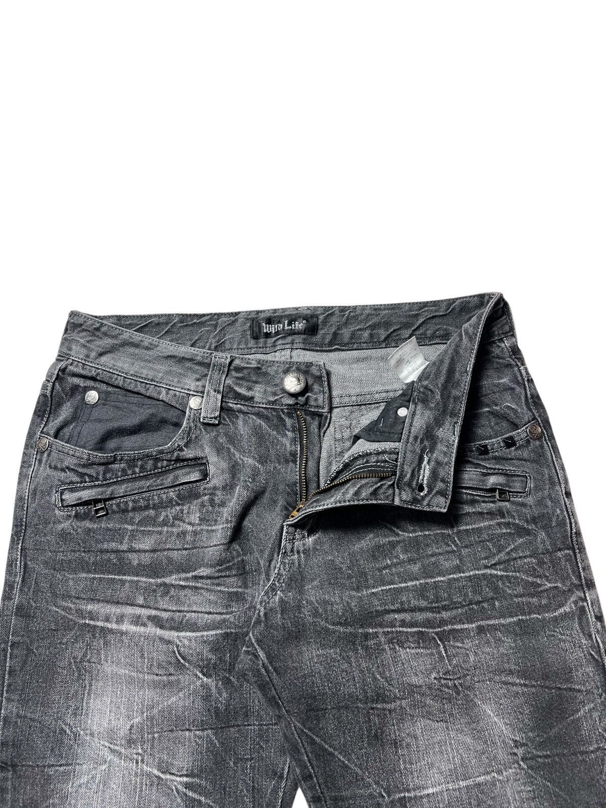 Japanese Brand Vintage Wild Life Studded Mudwashed Lightning Pants Size US 30 / EU 46 - 2 Thumbnail
