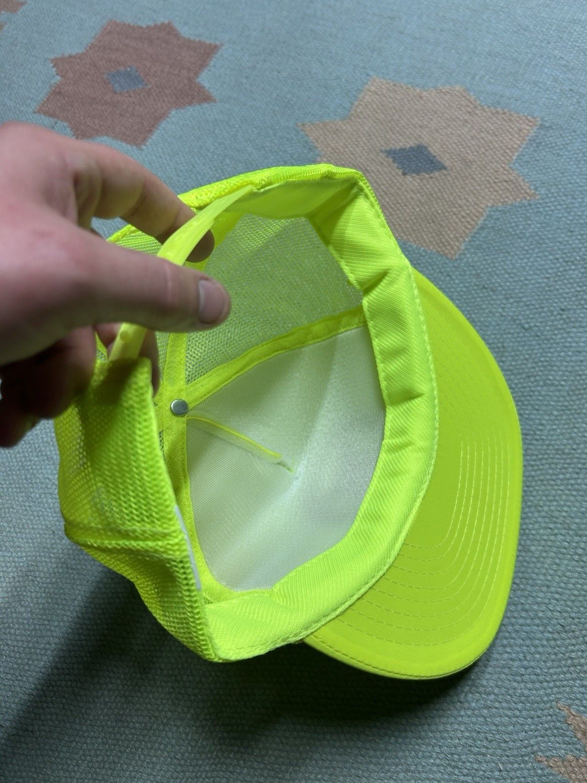 Vintage Vtg 80s trucker hat Tri City Aggregates hi via neon TCA snap Size ONE SIZE - 6 Thumbnail