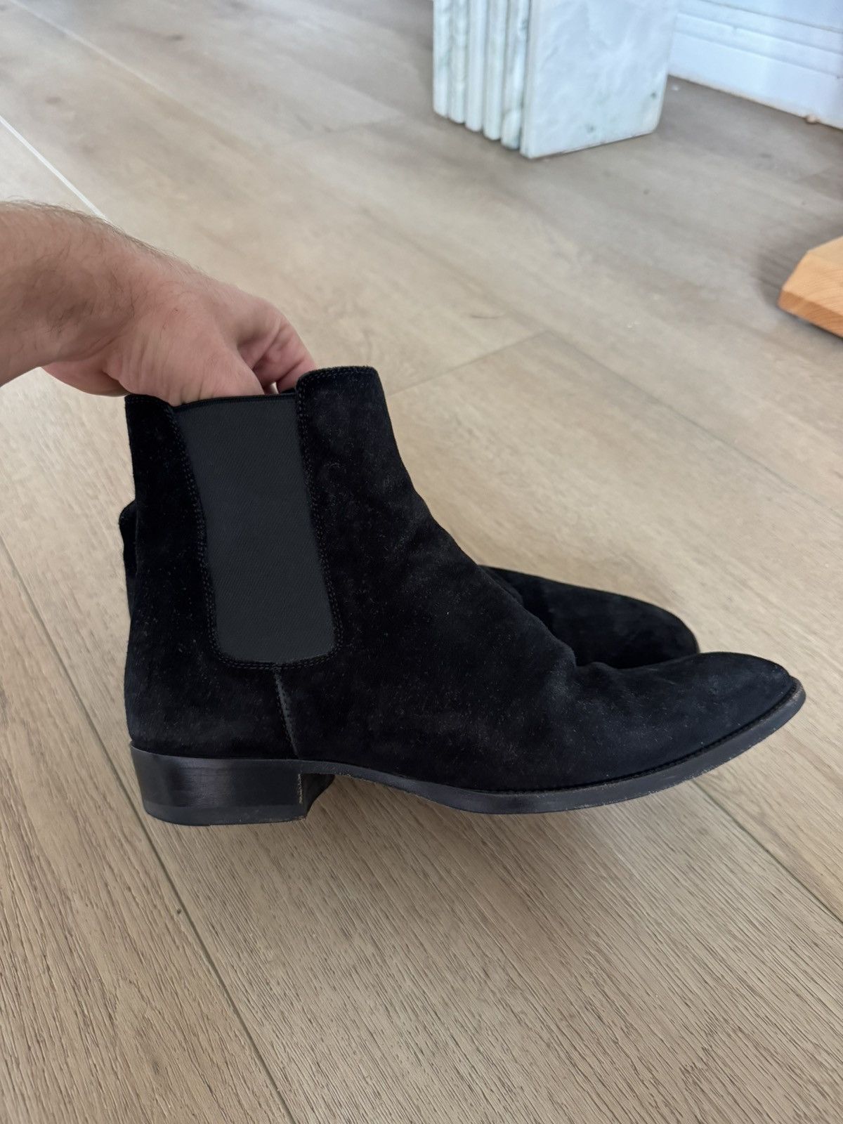 Saint Laurent Paris Hedi Suede Chelsea Boots Size US 7 / EU 40 - 2 Thumbnail