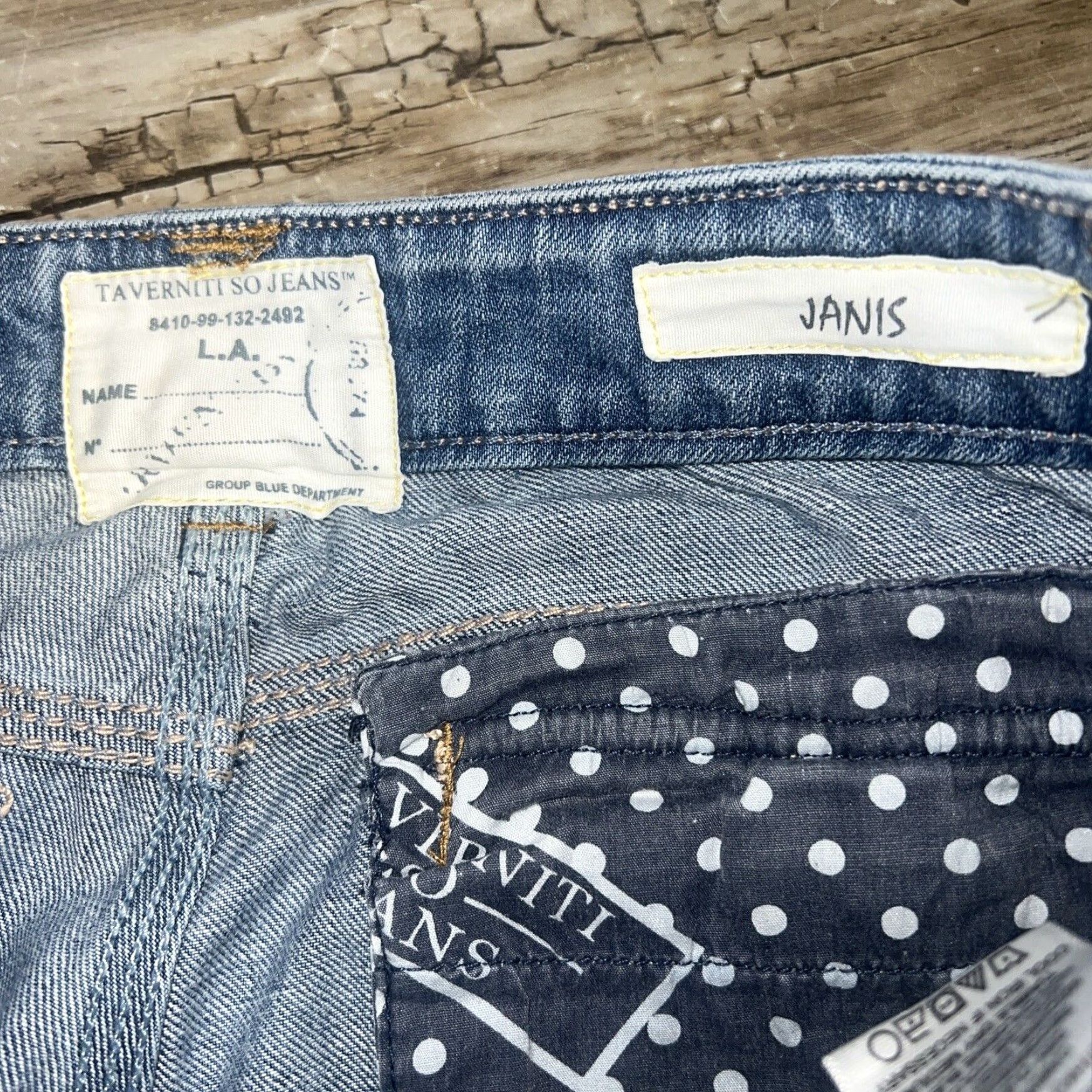 Vintage Taverniti So Jeans Janis Blue Women's Straight Leg Jeans Size 27 Size 27" / US 4 / IT 40 - 5 Thumbnail