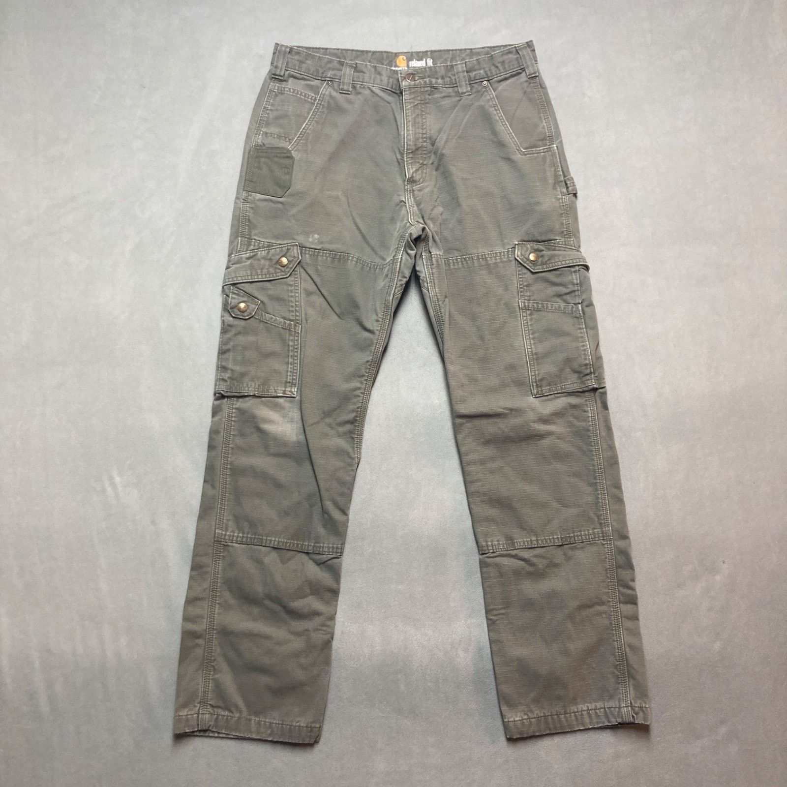 Carhartt Carhartt Cargo Pants 36x34 Green Ripstop Plaid Flannel Lined Size US 36 / EU 52 - 2 Thumbnail