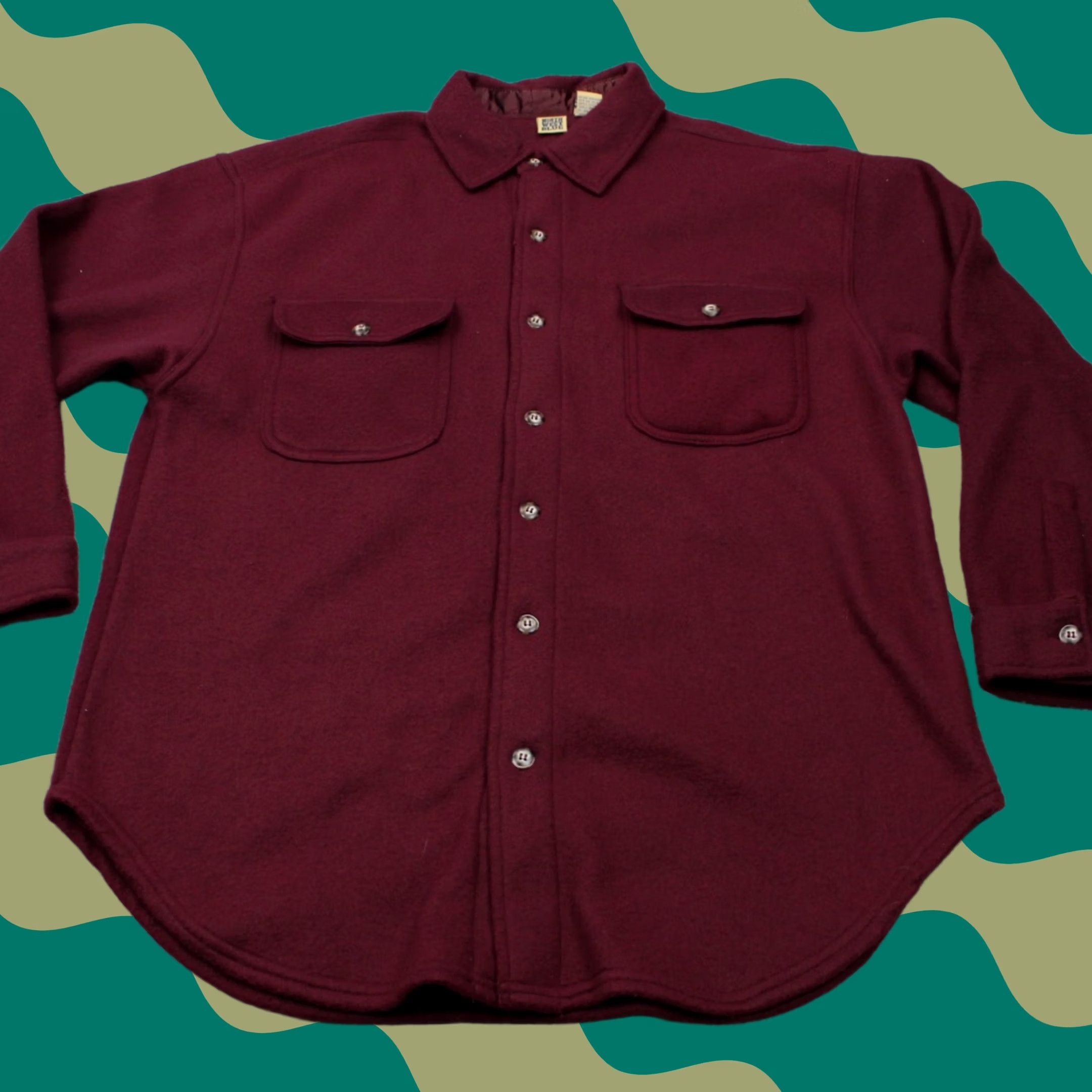 Doublet VTG Northwest Blue Shirt Mens Medium Red Polyester Long Sleeve Button-Up Pocketed Casual Western 90s Style Ver 50in Chest Mens Size US M / EU 48-50 / 2 - 1 Thumbnail
