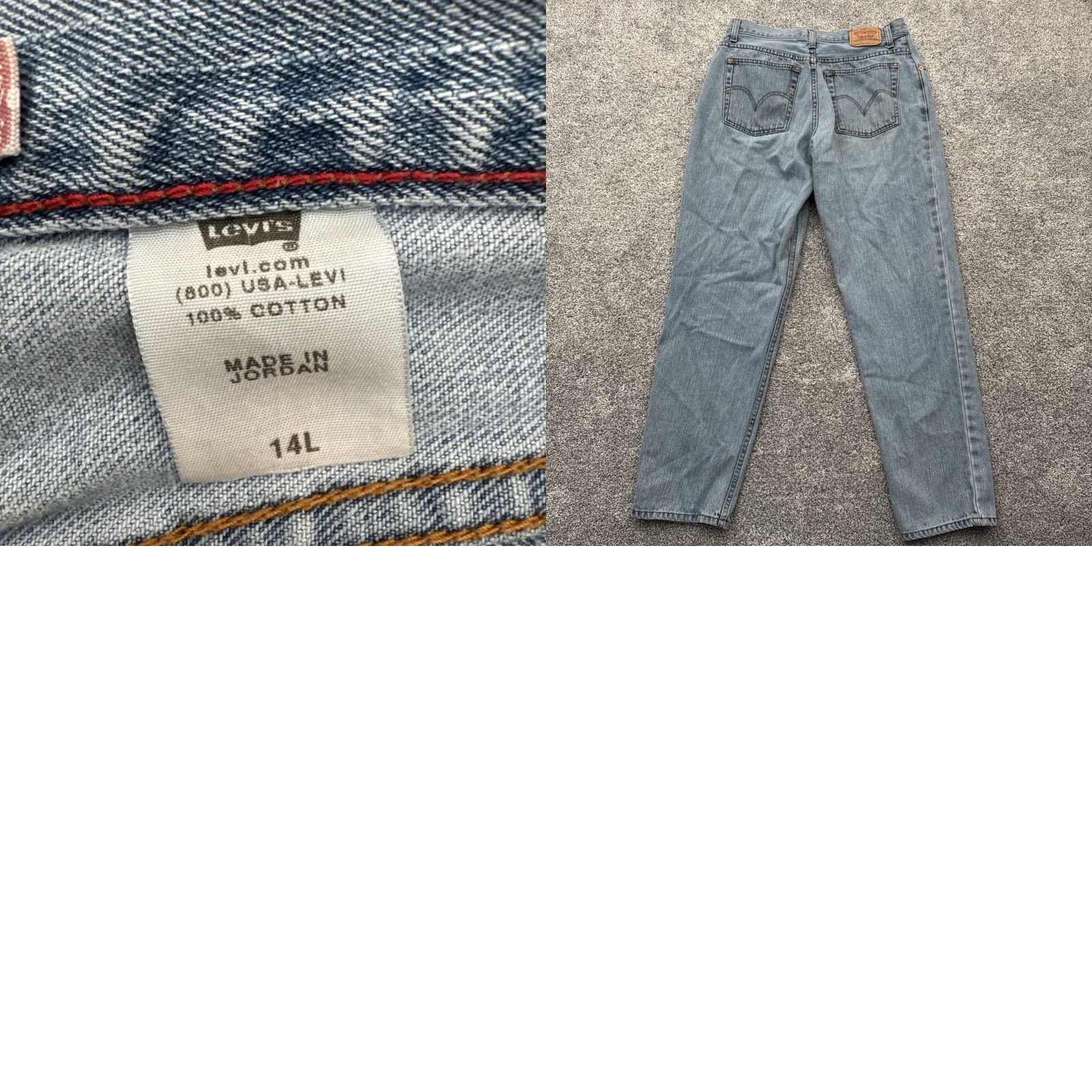 Levi's VINTAGE Levis 550 Jeans Women 14L Relaxed Tapered Grunge Streetwear Mid Wash Casual 100% Cotton Jeans Womens Mens Size 36" / US 14 / IT 50 - 8 Thumbnail