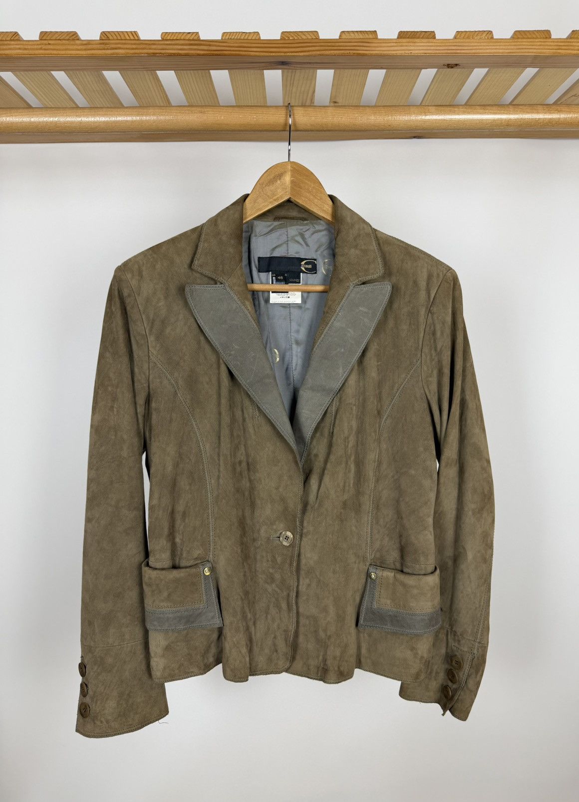 Just Cavalli Just Cavalli Vintage Women's Leather Blazer Jacket Size L / US 10 / IT 46 - 1 Thumbnail