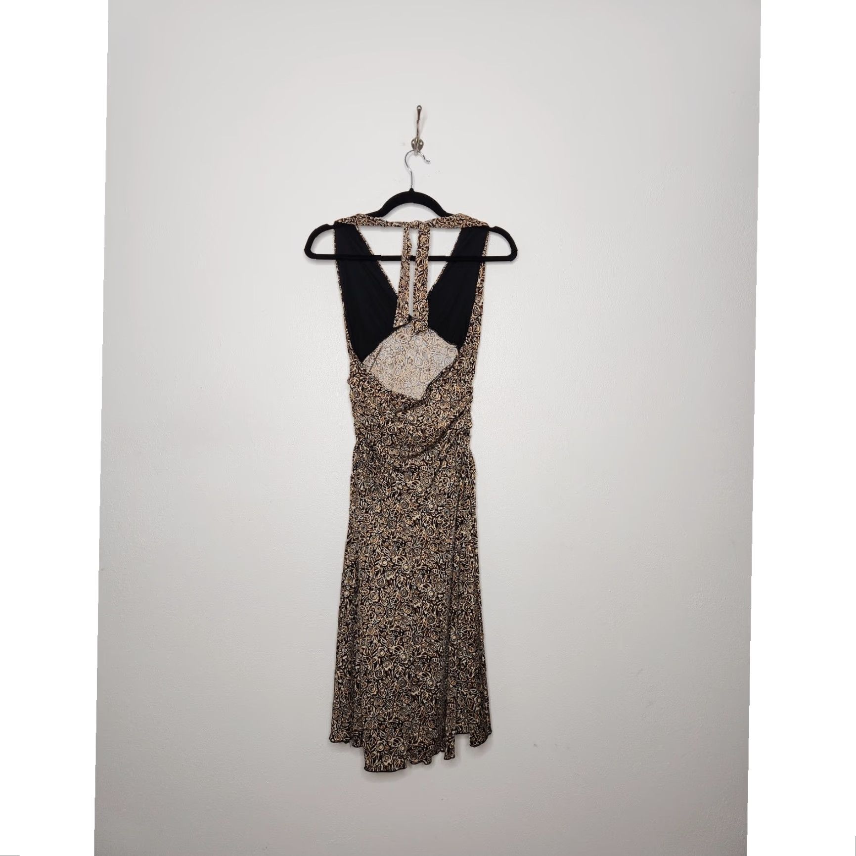 Vintage VINTAGE DressBarn Dress Geometric Art Halter Scrunch Brown Size 8 Boho Dress Length Midi Womens Size M / US 6-8 / IT 42-44 - 5 Thumbnail