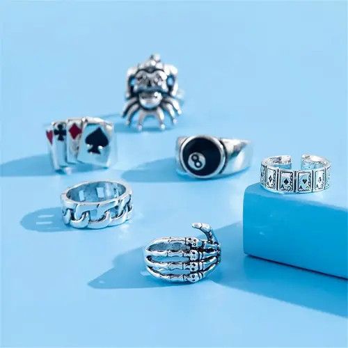 VIBE Skull and Card Rings Size ONE SIZE - 2 Thumbnail