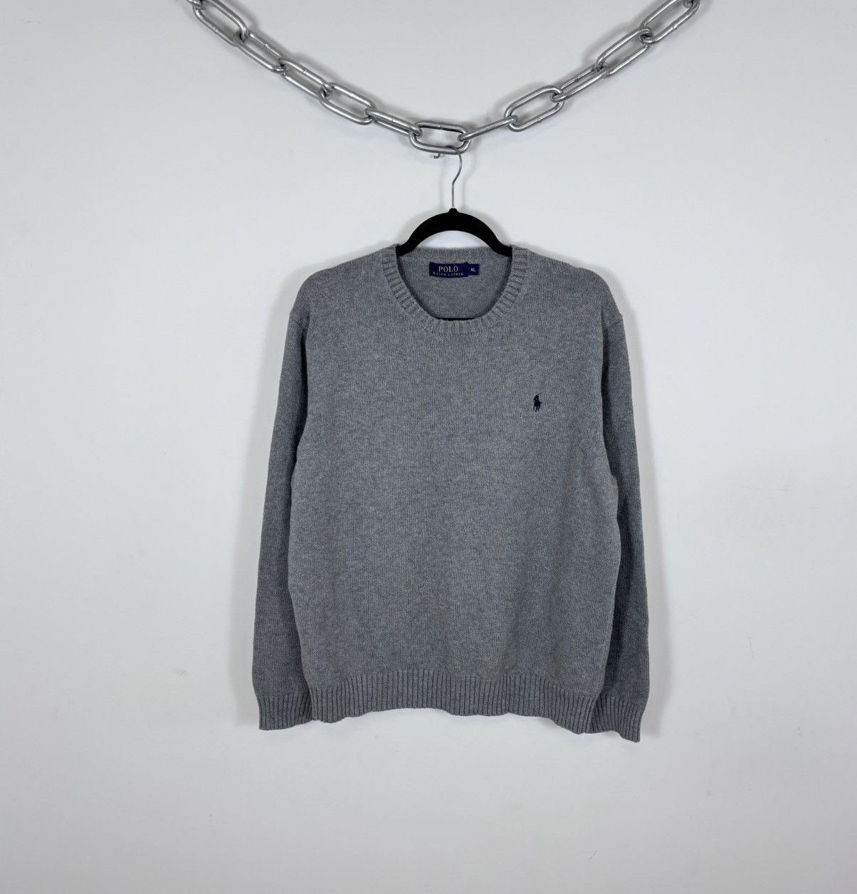 Polo Ralph Lauren Polo Ralph Lauren Men’s Classic Grey Knit Sweater Pullover Size US XL / EU 56 / 4 - 1 Thumbnail