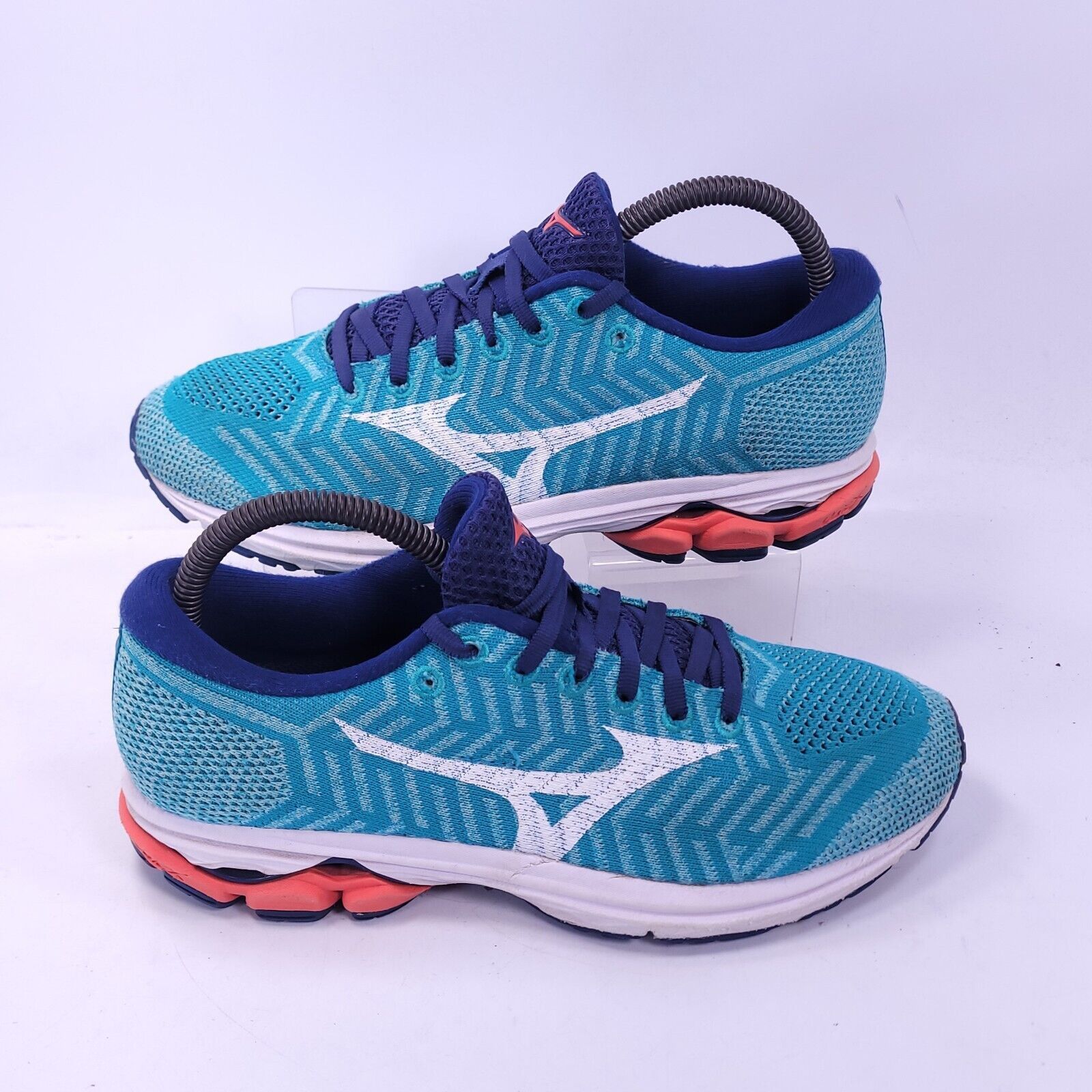 Mizuno Mizuno WaveKnit R2 Shoe Womens Size 8 J1GD182908 Blue White Size US 8 / IT 38 - 6 Thumbnail