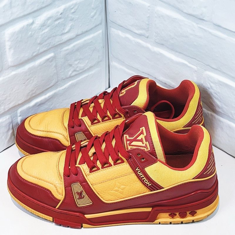 Louis Vuitton Louis Vuitton Trainer Red Yellow Sneakers 0089 Size US 9 / EU 42 - 1 Thumbnail