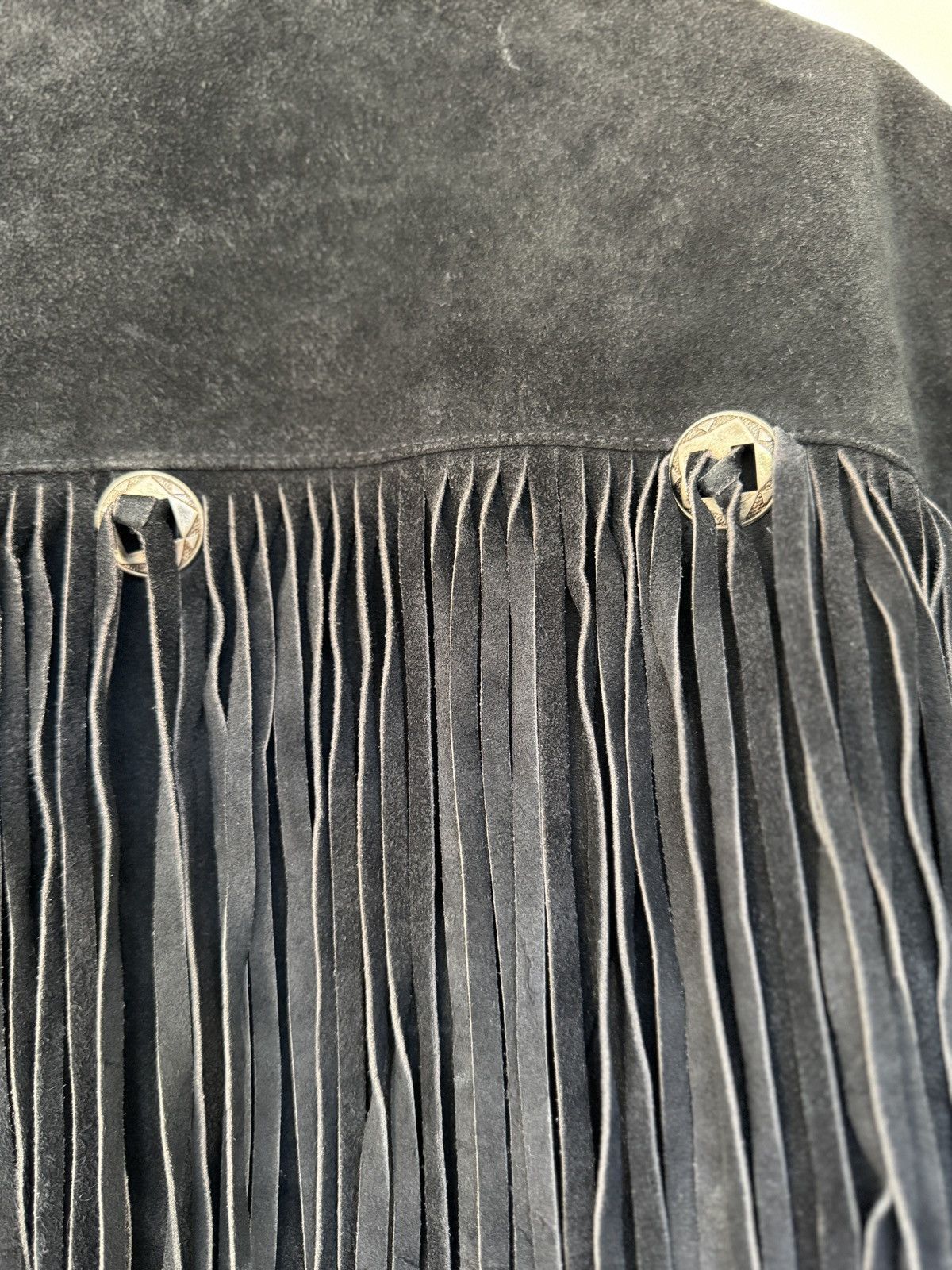 Genuine Leather Vintage 1995 Black Suede Fringe Jacket – Men’s S Size US S / EU 44-46 / 1 - 4 Thumbnail