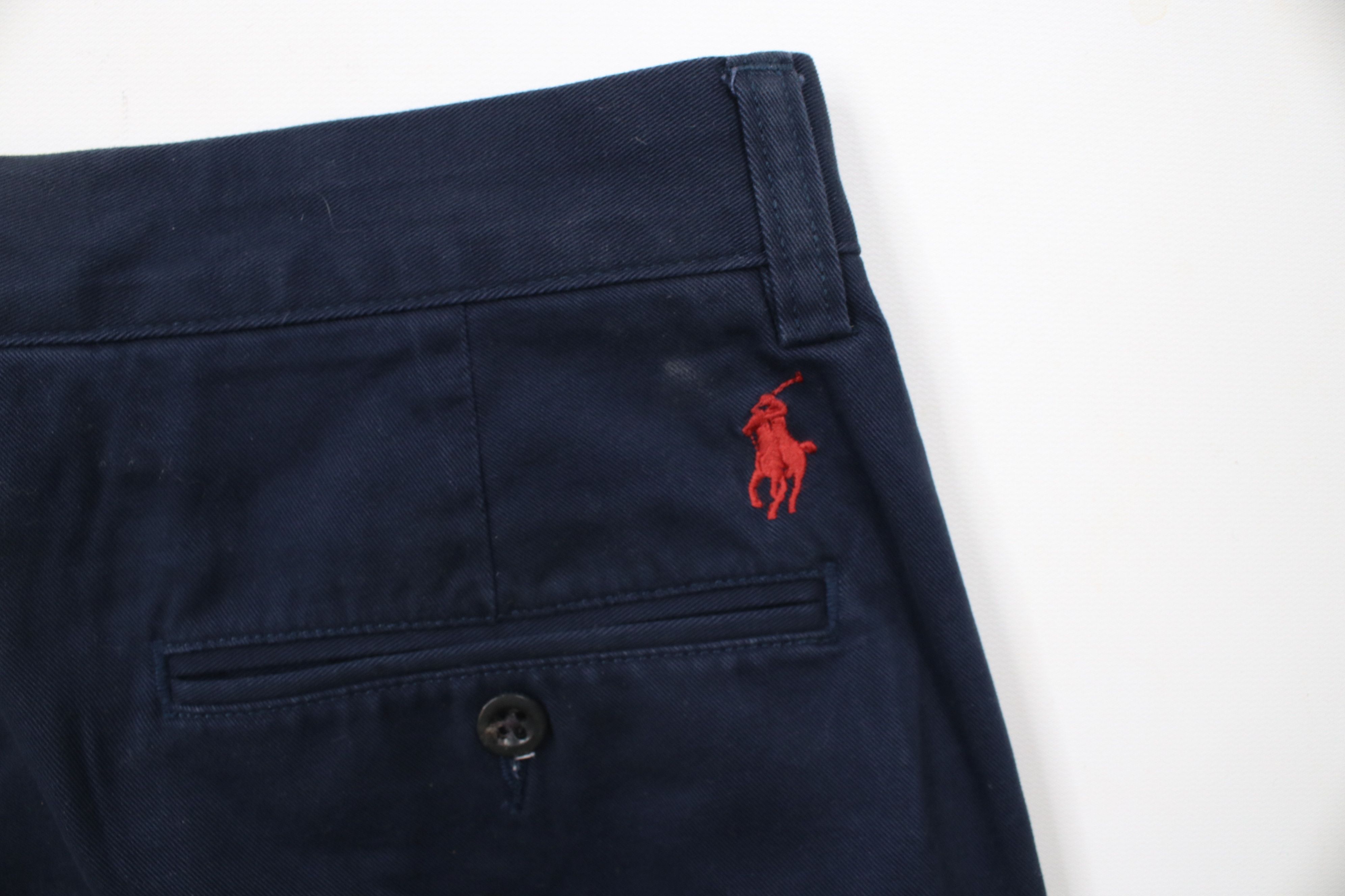 Vintage 90s Ralph Lauren Leg Chino Pants Blue Cotton