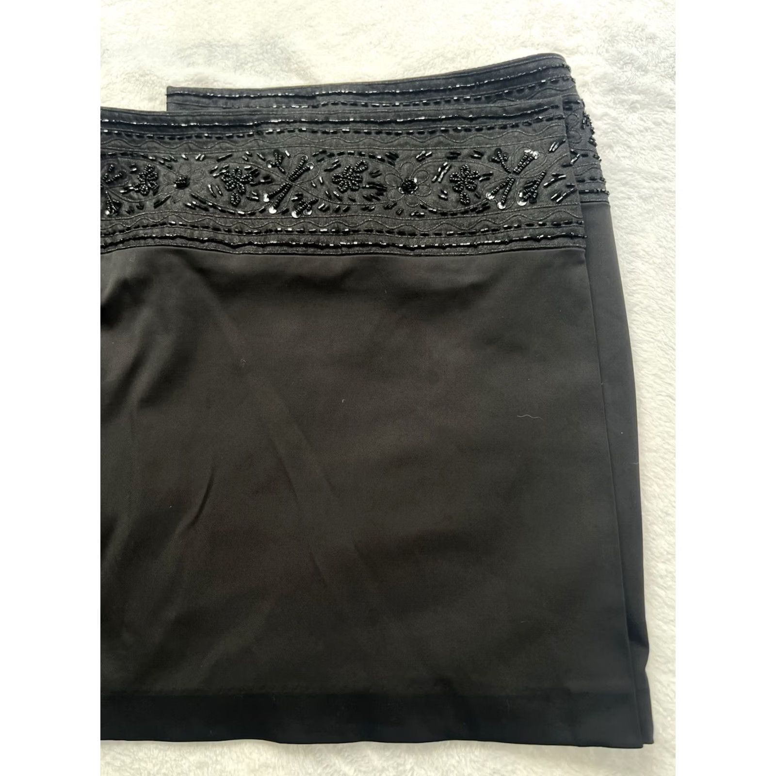 Express VINTAGE EXPRESS Black Beaded Waist Wrap Skirt Cotton Blend Washable 9/10 Womens Size 32" / US 10 / IT 46 - 2 Thumbnail