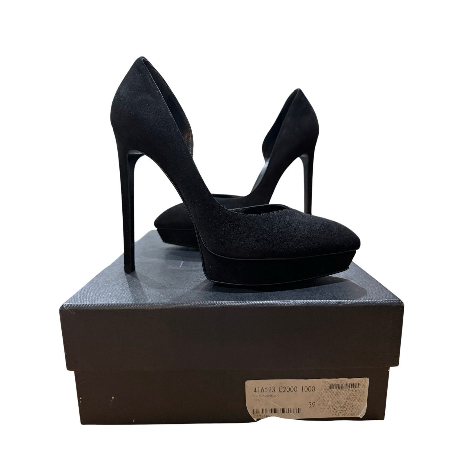 Yves Saint Laurent Saint Laurent Black Suede Janis 105 D'Orsay Pumps sz. 39 EU Size US 9 / IT 39 - 2 Thumbnail