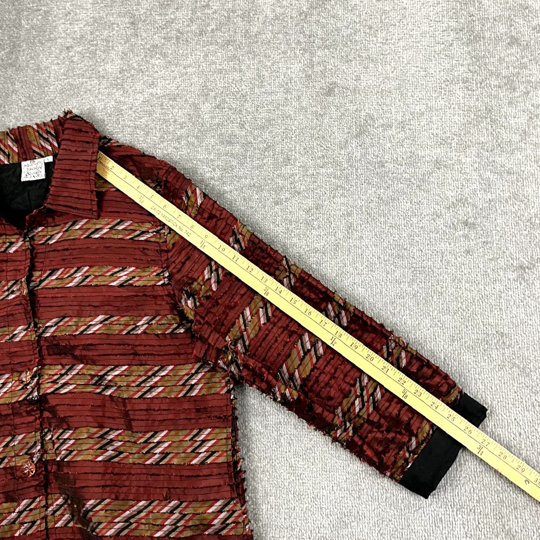 Vintage PARSLEY & SAGE Blazer Shirt Womens Large Red Lightweight Jacket Coat Pockets Shirt Slim Fit Jacket Blazer Red Casual Womens Size L / US 10 / IT 46 - 6 Thumbnail