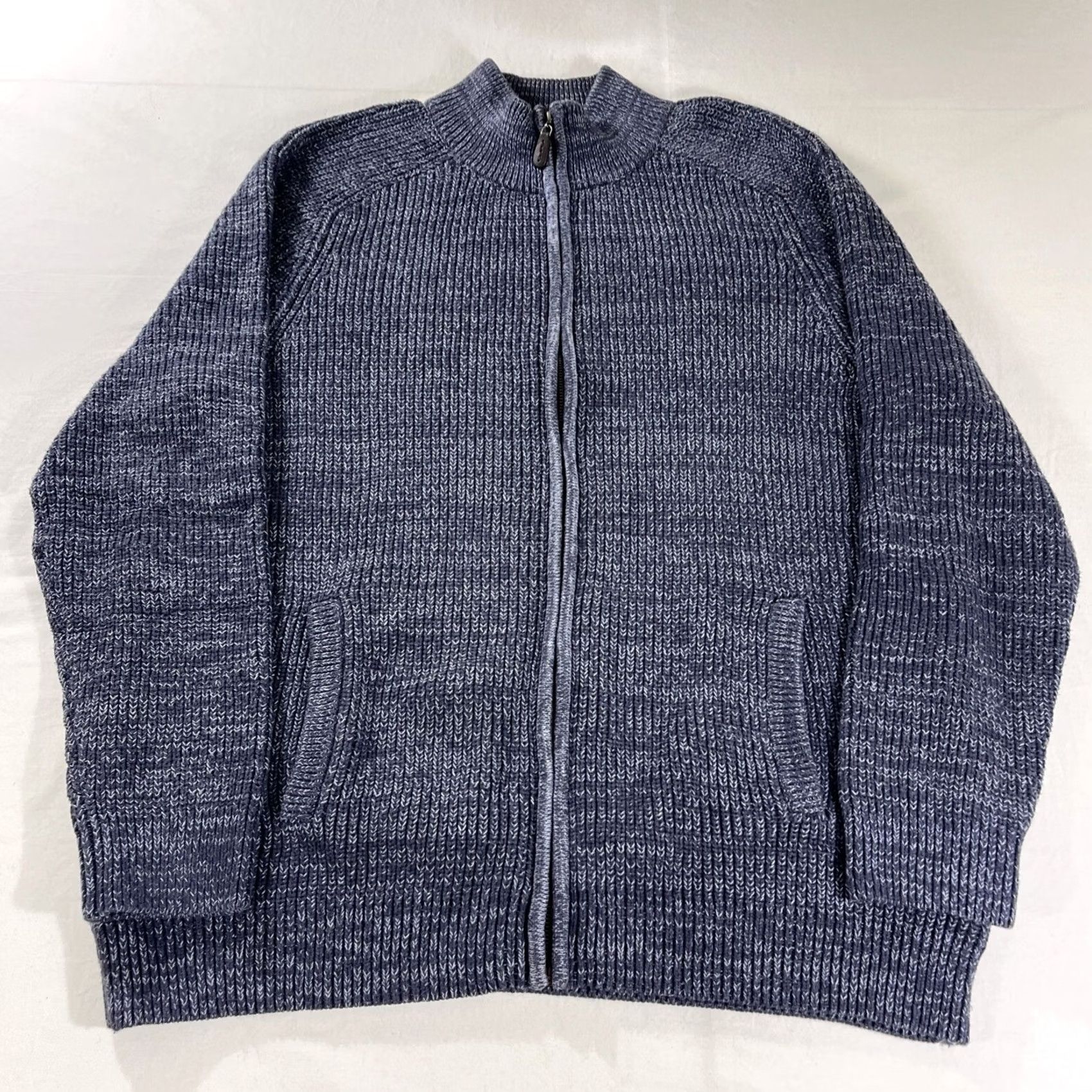 Vintage VINTAGE L.L. Bean Men's XLT XL TALL Sweater Full Zip Cotton Blue 298245 Size US XL / EU 56 / 4 - 2 Thumbnail
