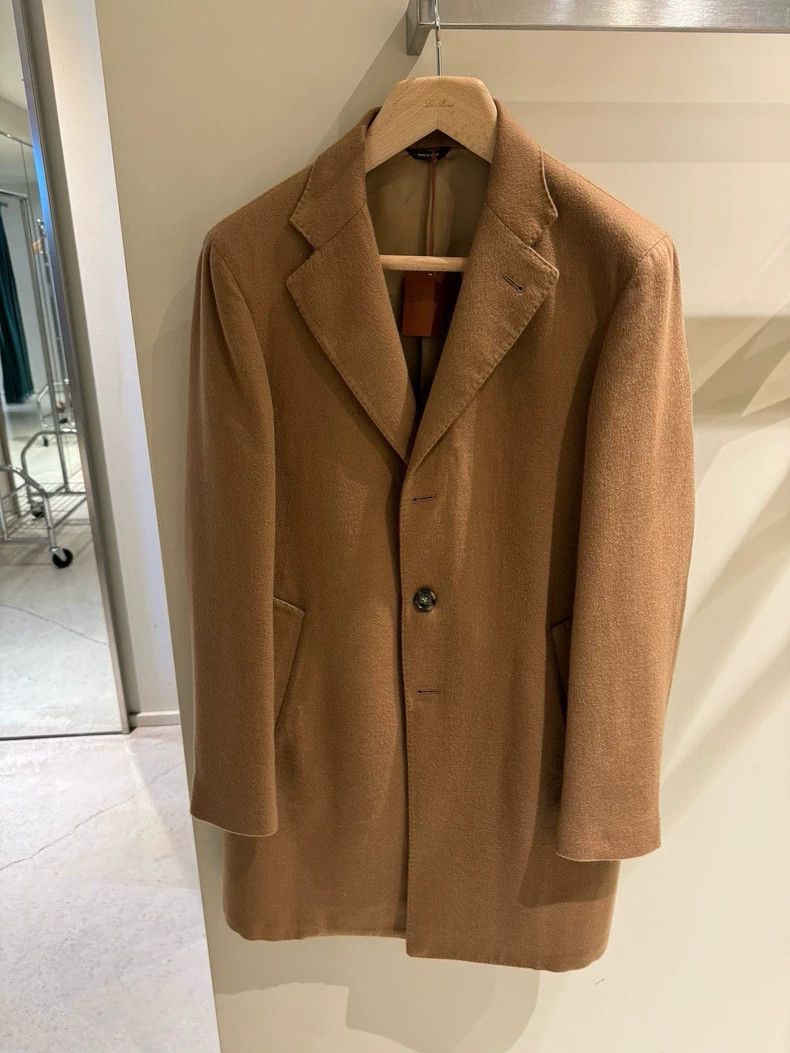 Loro Piana LORO PIANA Men's leisure cashmere water ripple camel coat Size US L / EU 52-54 / 3 - 1 Thumbnail