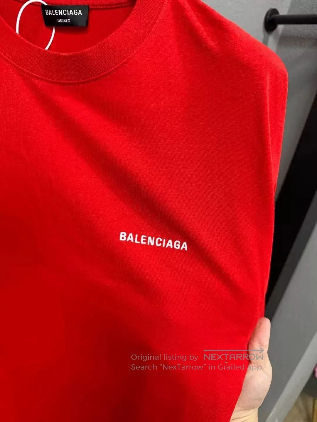 Balenciaga balenciaga red logo short sleeve t-shirt. Size US L / EU 52-54 / 3 - 3 Thumbnail
